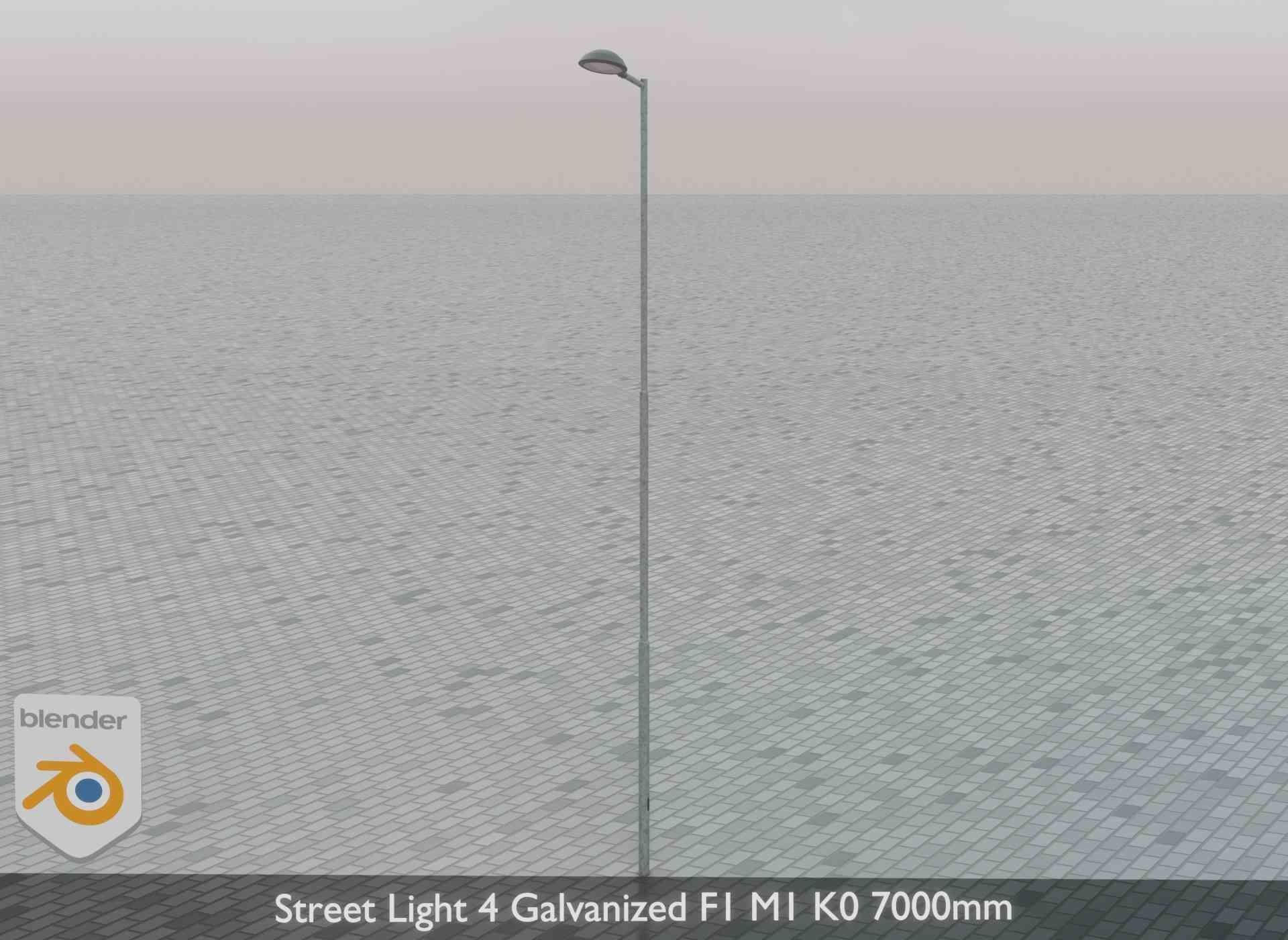 Street Light 4 Galvanized F1 M1 K0 7000mm Low-poly 3D model_73