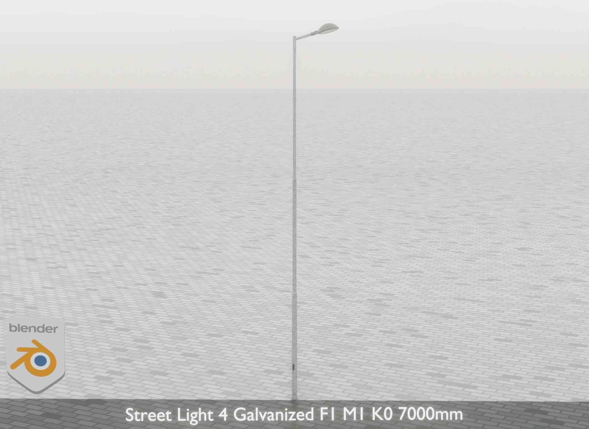 Street Light 4 Galvanized F1 M1 K0 7000mm Low-poly 3D model_63