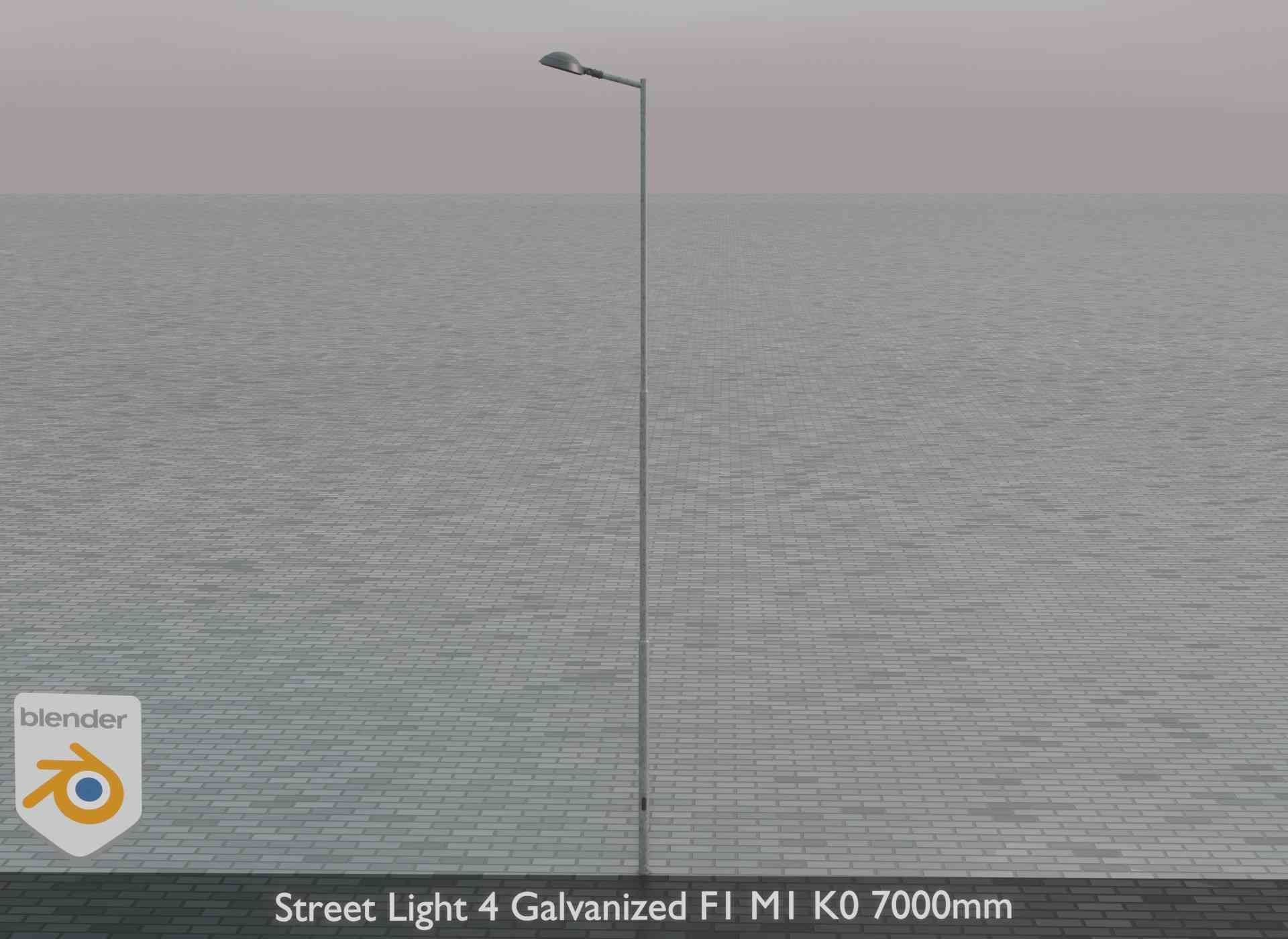 Street Light 4 Galvanized F1 M1 K0 7000mm Low-poly 3D model_80
