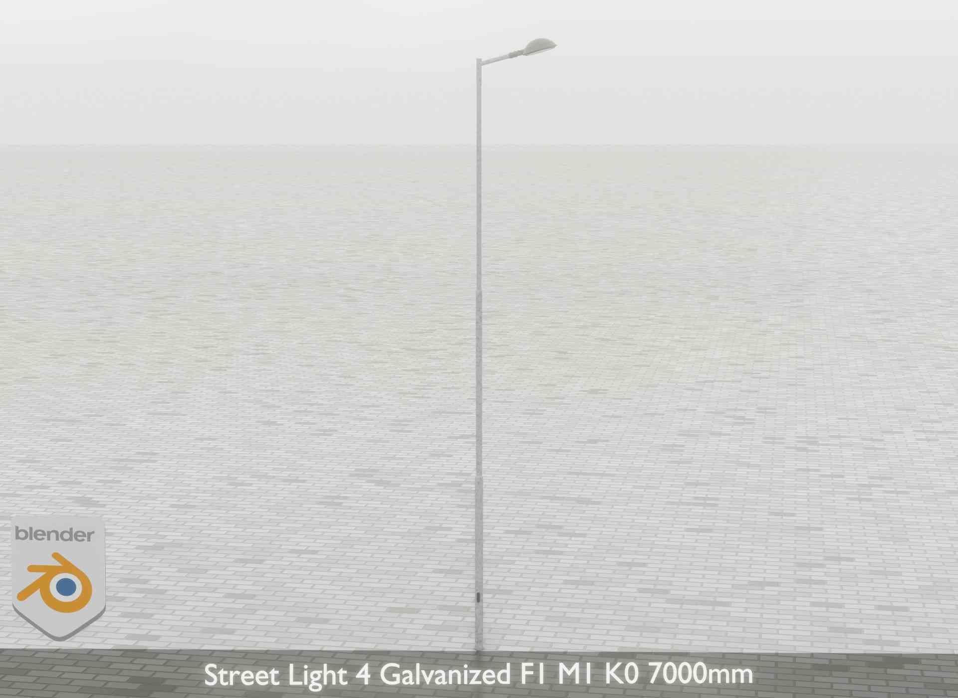 Street Light 4 Galvanized F1 M1 K0 7000mm Low-poly 3D model_61