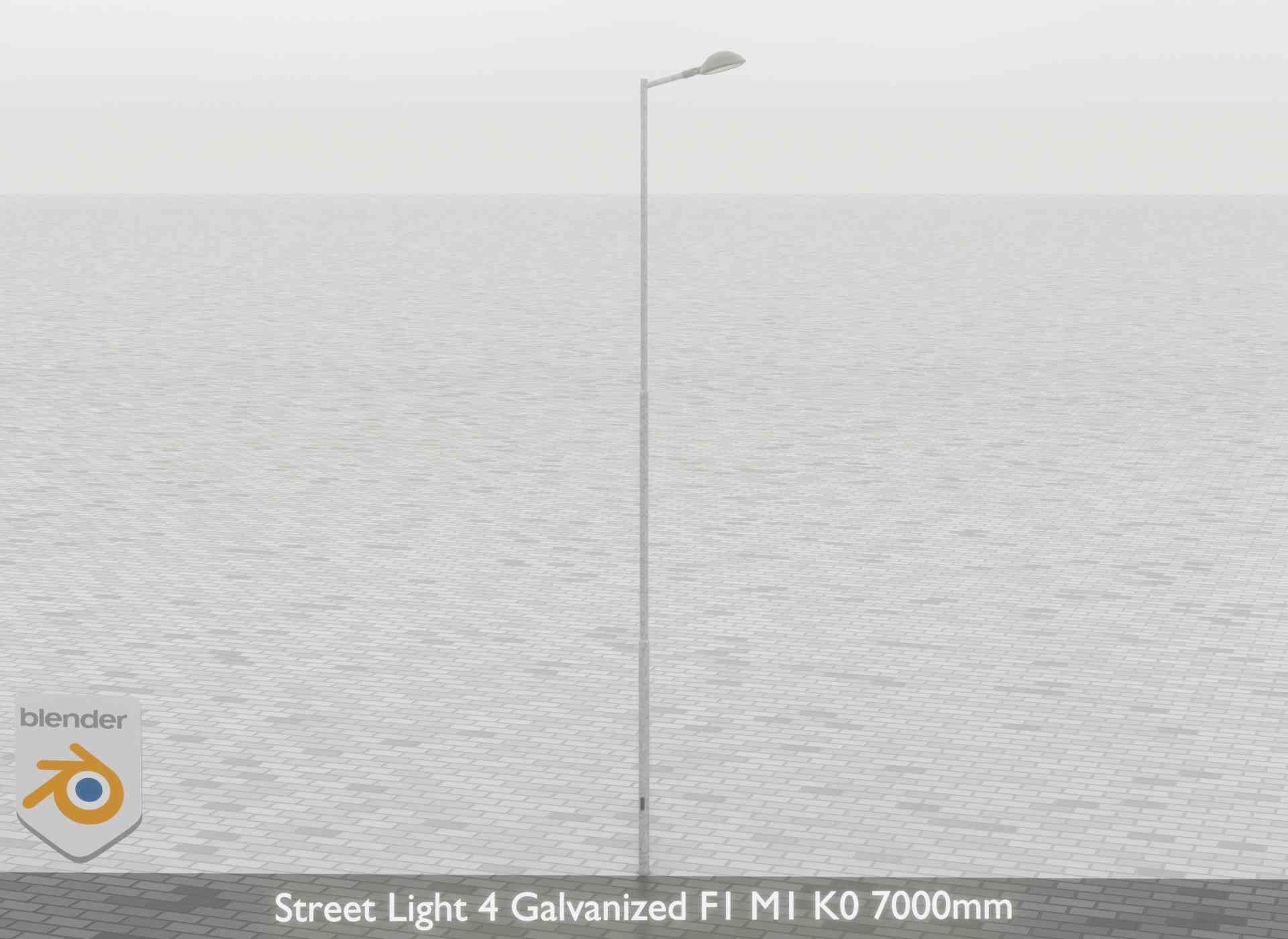 Street Light 4 Galvanized F1 M1 K0 7000mm Low-poly 3D model_62