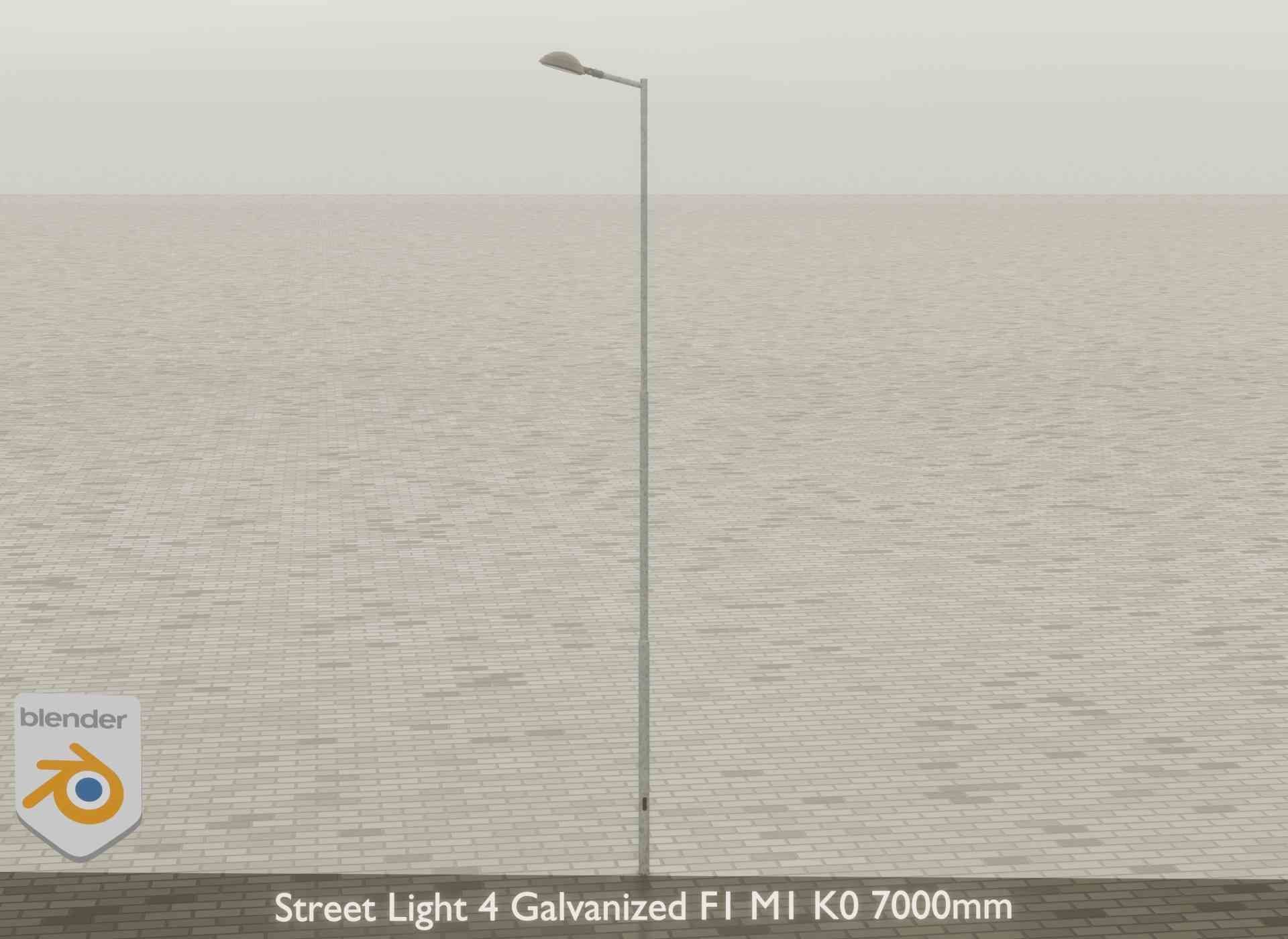 Street Light 4 Galvanized F1 M1 K0 7000mm Low-poly 3D model_39