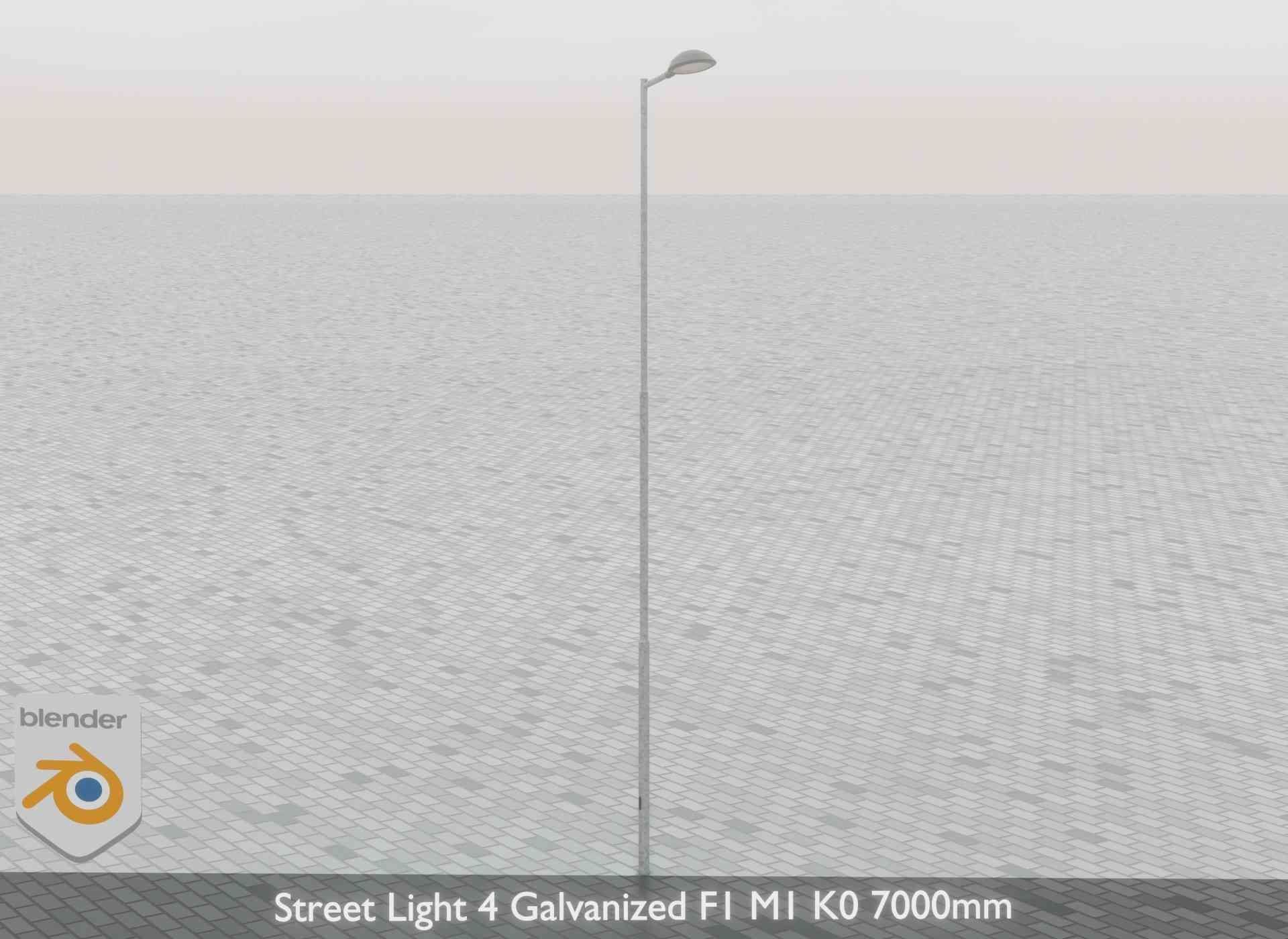 Street Light 4 Galvanized F1 M1 K0 7000mm Low-poly 3D model_66