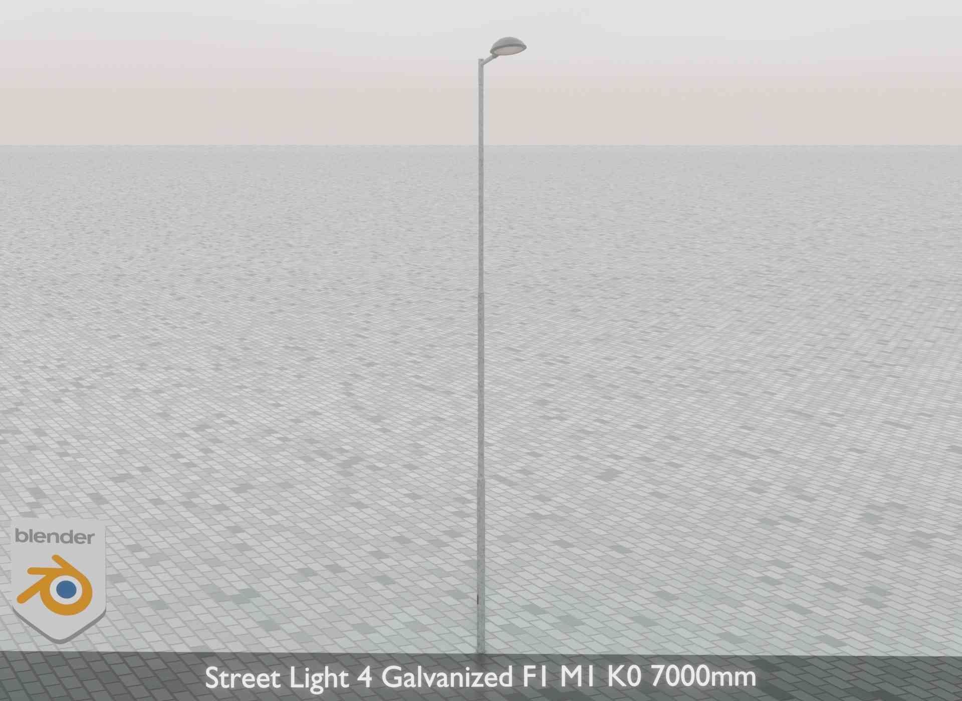 Street Light 4 Galvanized F1 M1 K0 7000mm Low-poly 3D model_67