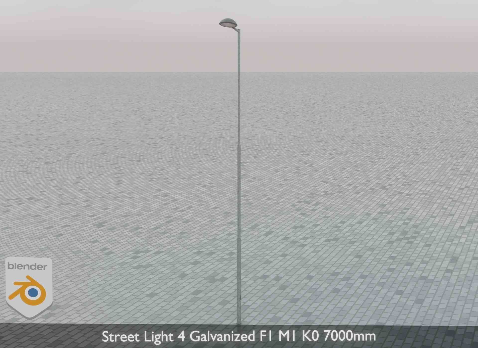 Street Light 4 Galvanized F1 M1 K0 7000mm Low-poly 3D model_72