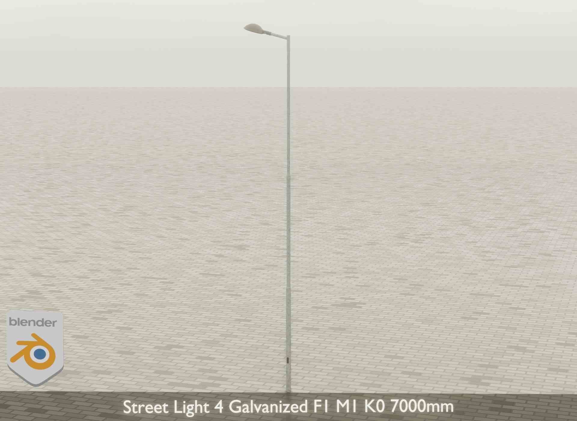 Street Light 4 Galvanized F1 M1 K0 7000mm Low-poly 3D model_42