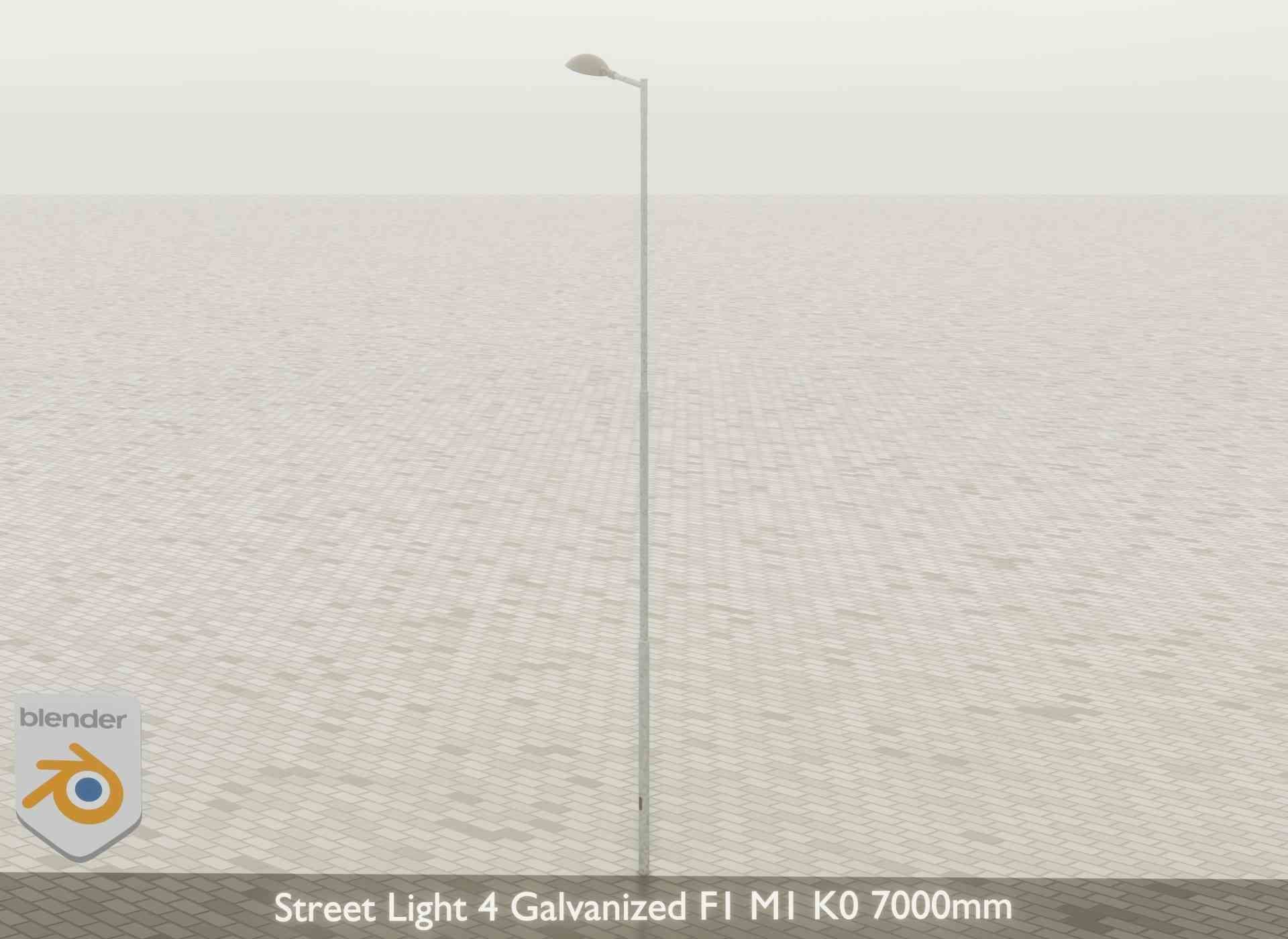 Street Light 4 Galvanized F1 M1 K0 7000mm Low-poly 3D model_45