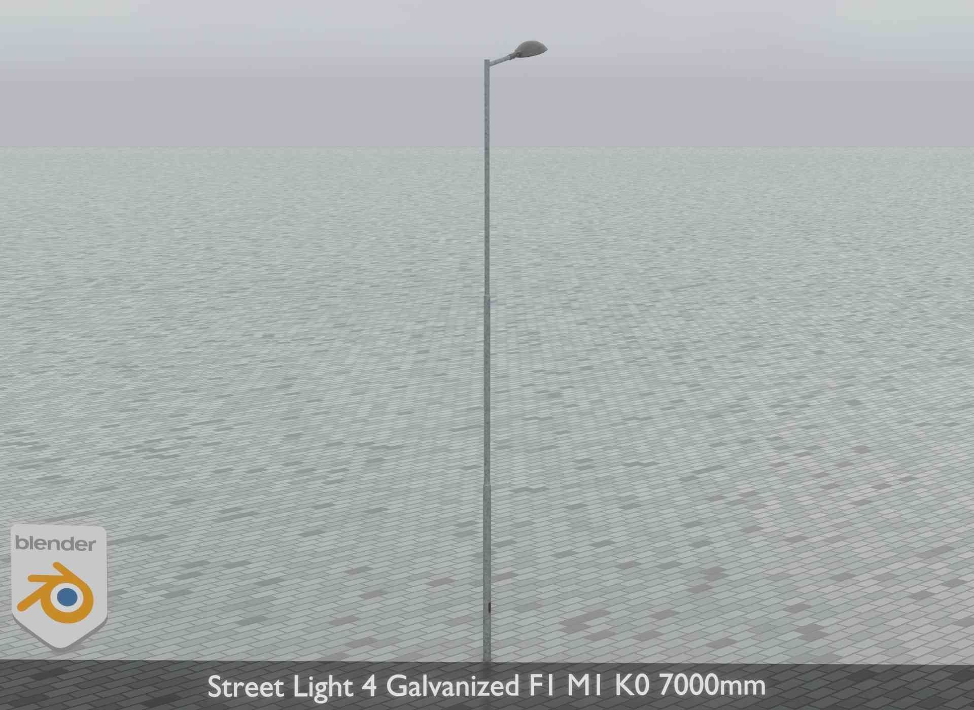 Street Light 4 Galvanized F1 M1 K0 7000mm Low-poly 3D model_16