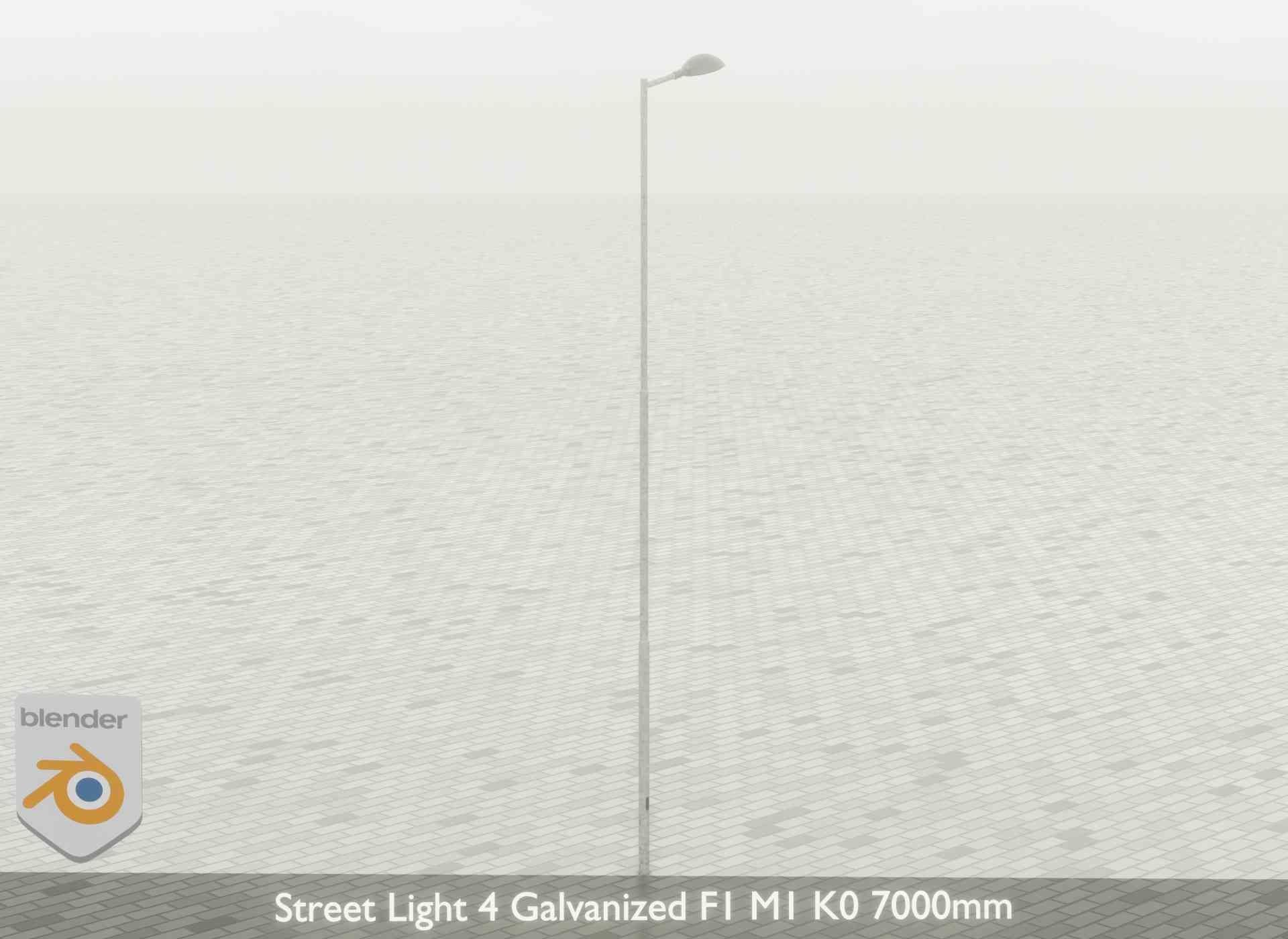 Street Light 4 Galvanized F1 M1 K0 7000mm Low-poly 3D model_55