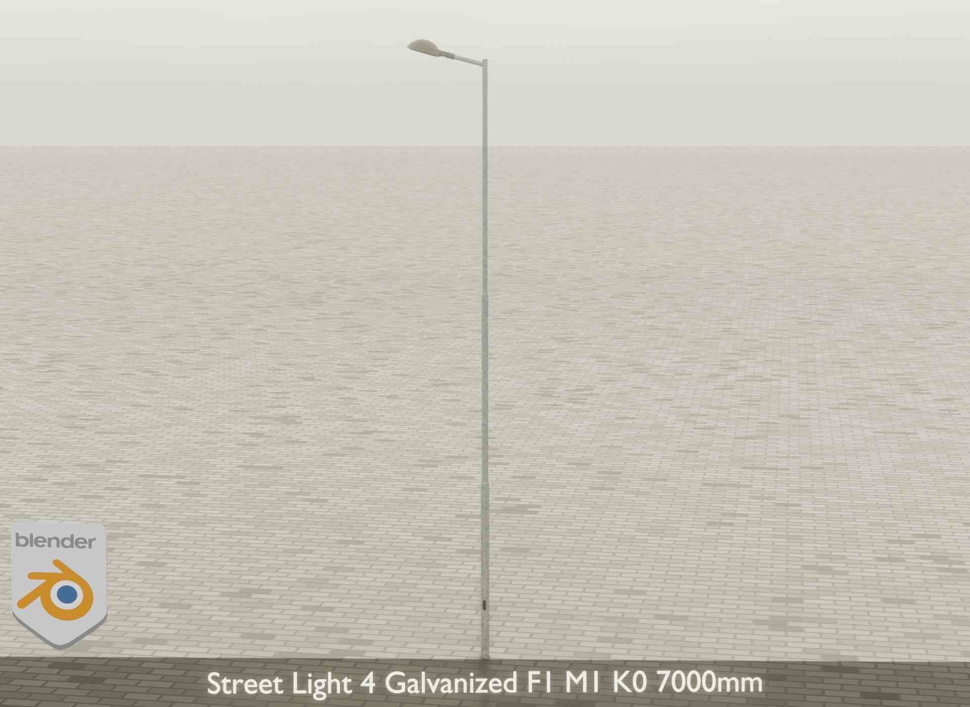 Street Light 4 Galvanized F1 M1 K0 7000mm Low-poly 3D model_41