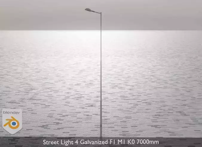Street Light 4 Galvanized F1 M1 K0 7000mm  Low-poly 3D model