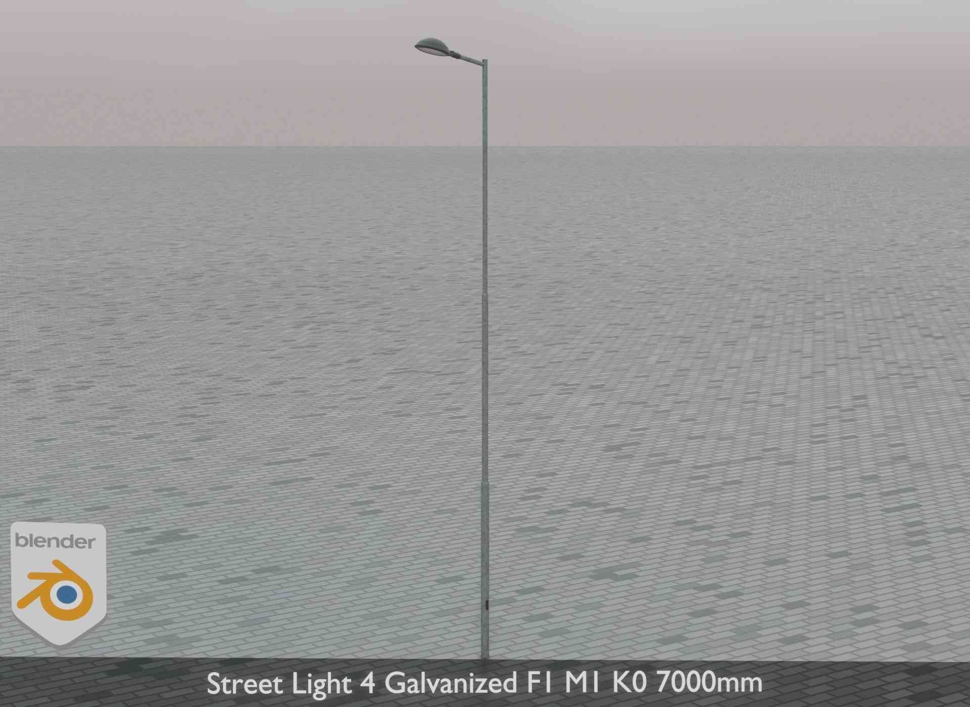 Street Light 4 Galvanized F1 M1 K0 7000mm Low-poly 3D model_76