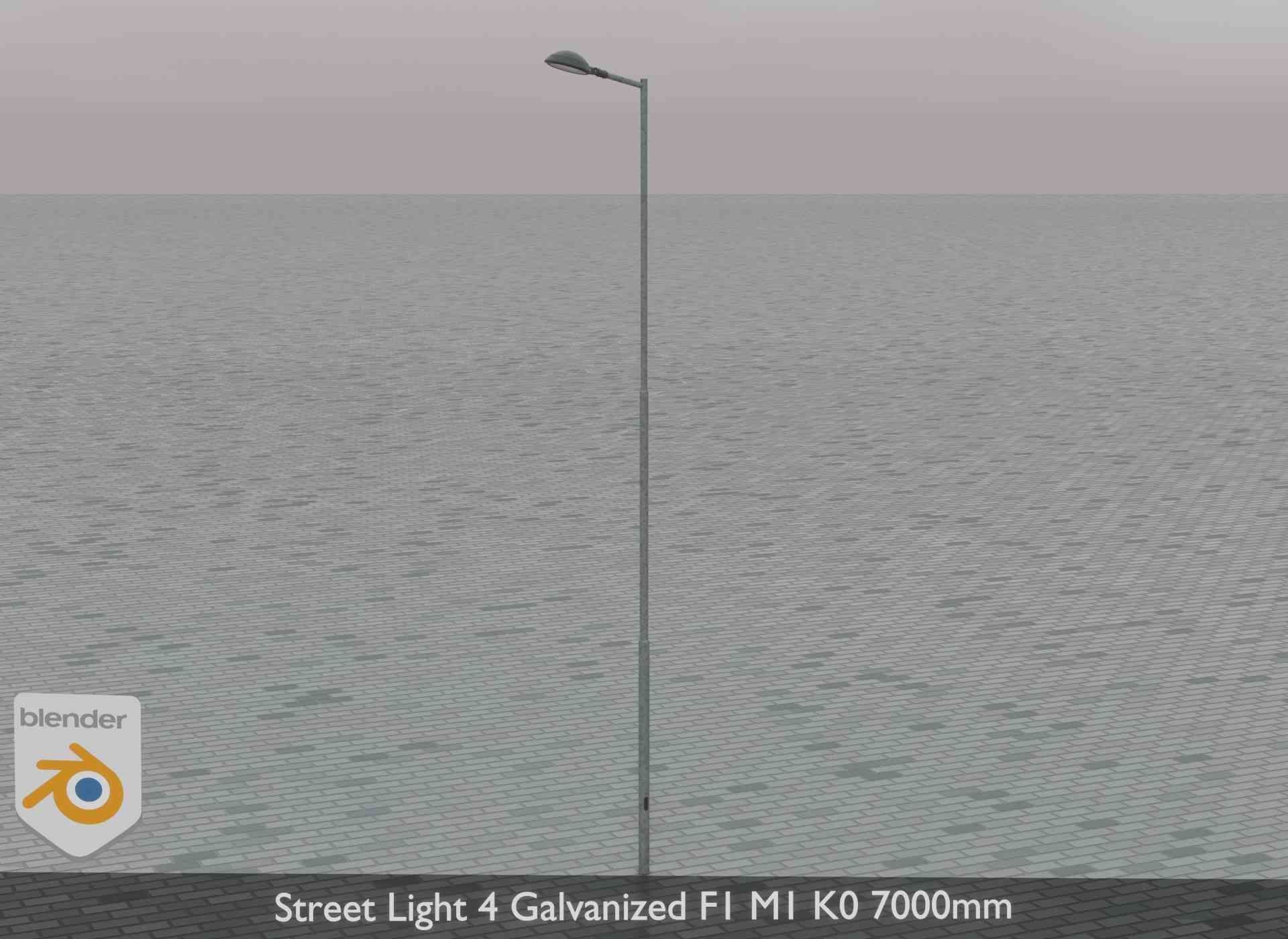 Street Light 4 Galvanized F1 M1 K0 7000mm Low-poly 3D model_77