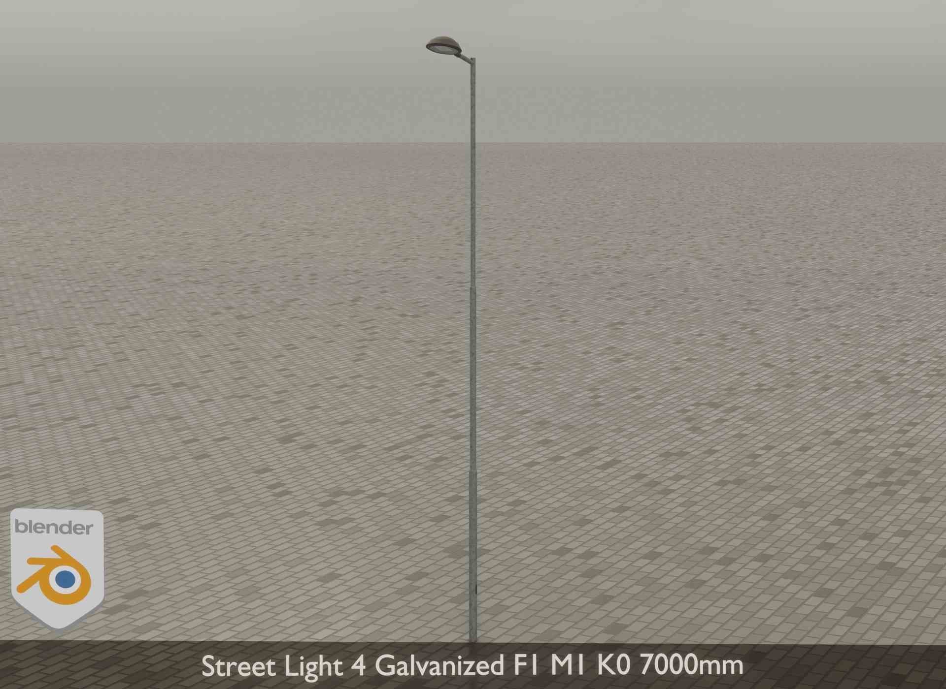Street Light 4 Galvanized F1 M1 K0 7000mm Low-poly 3D model_33