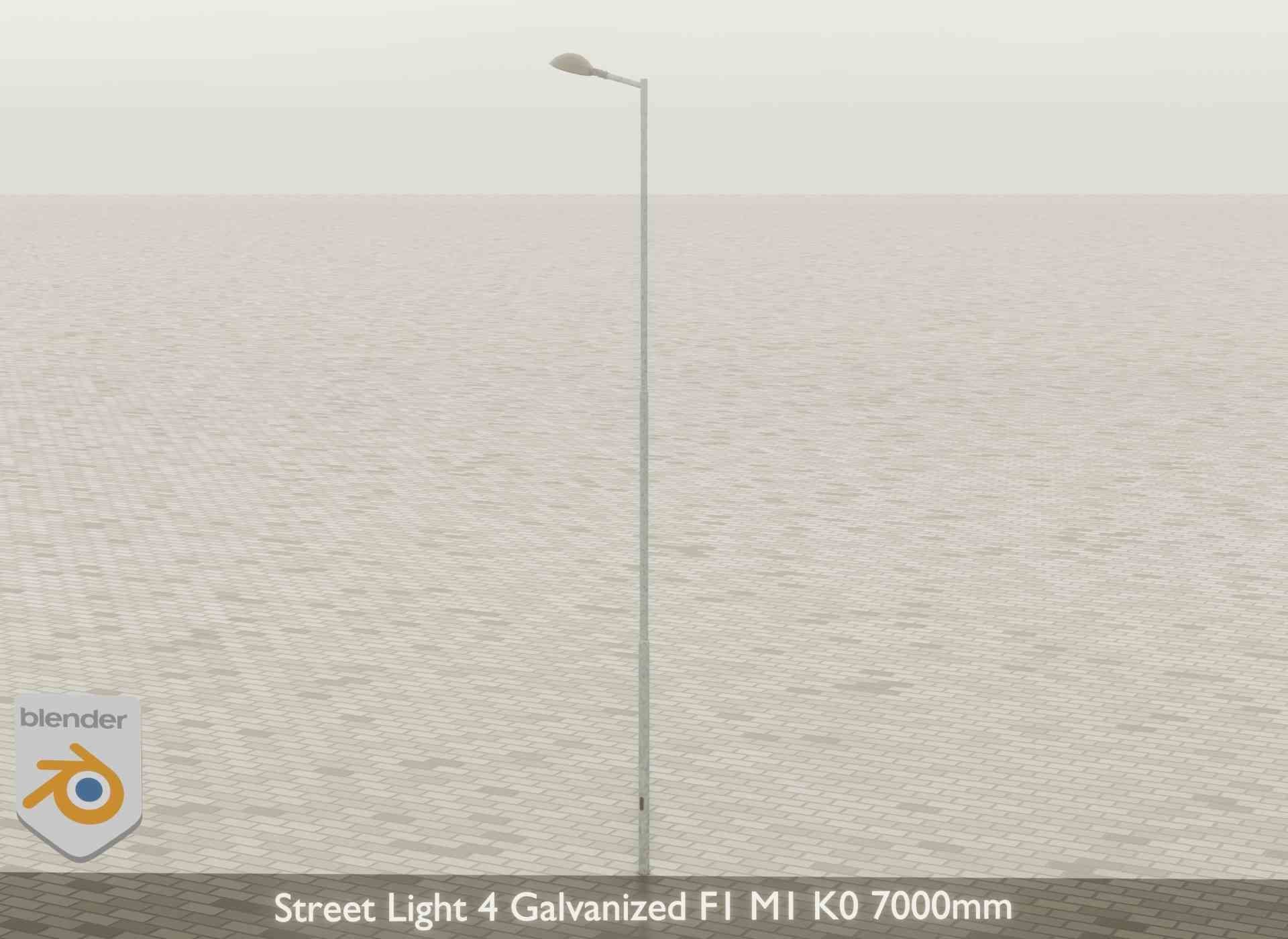 Street Light 4 Galvanized F1 M1 K0 7000mm Low-poly 3D model_43