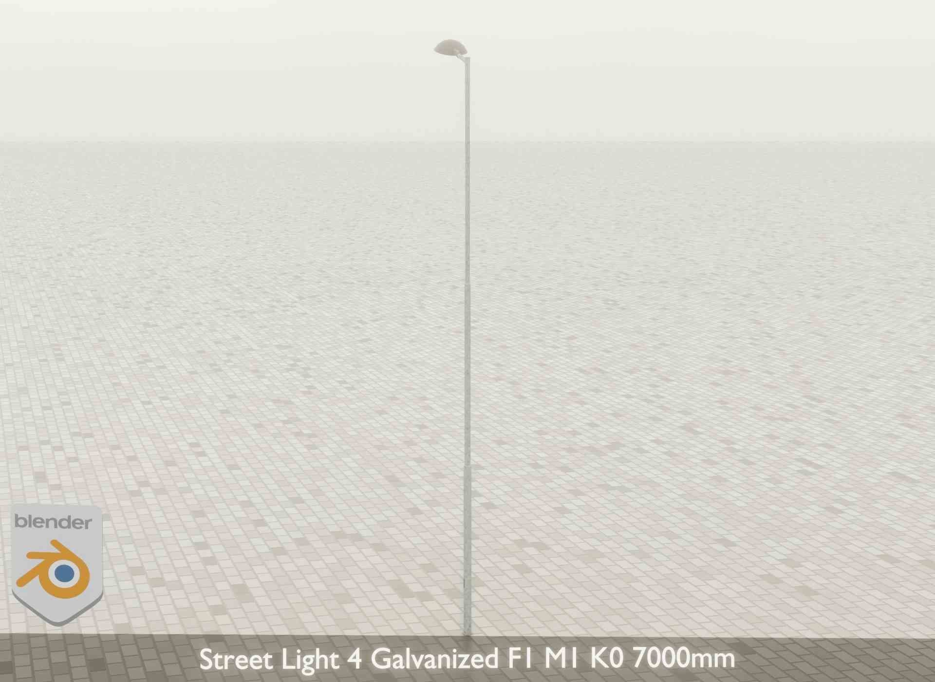 Street Light 4 Galvanized F1 M1 K0 7000mm Low-poly 3D model_48