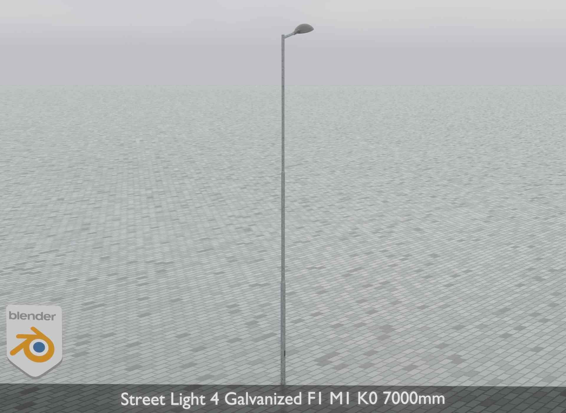 Street Light 4 Galvanized F1 M1 K0 7000mm Low-poly 3D model_15