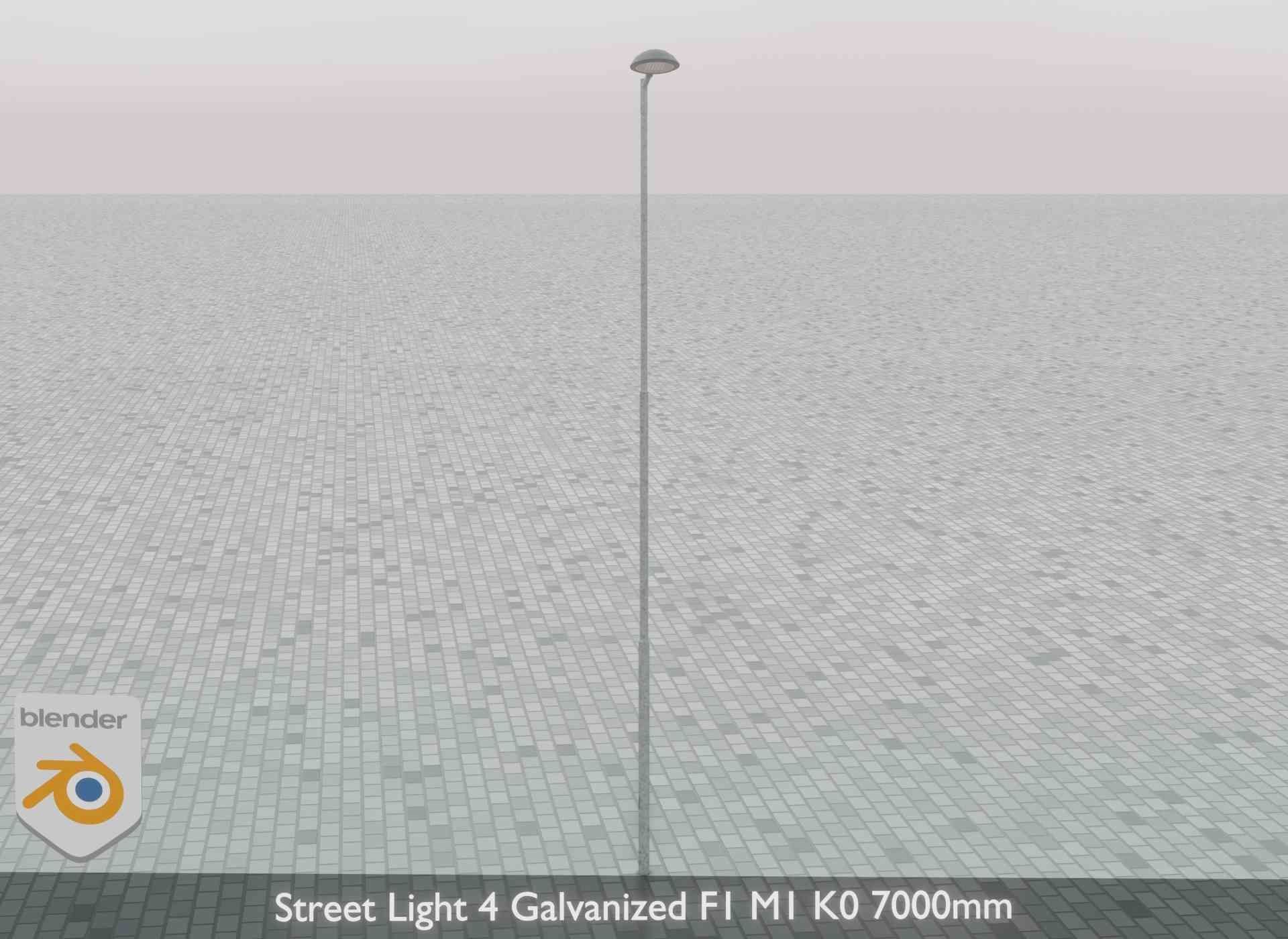 Street Light 4 Galvanized F1 M1 K0 7000mm Low-poly 3D model_69