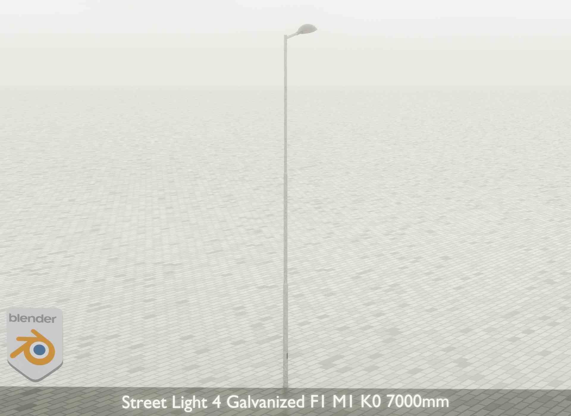 Street Light 4 Galvanized F1 M1 K0 7000mm Low-poly 3D model_54