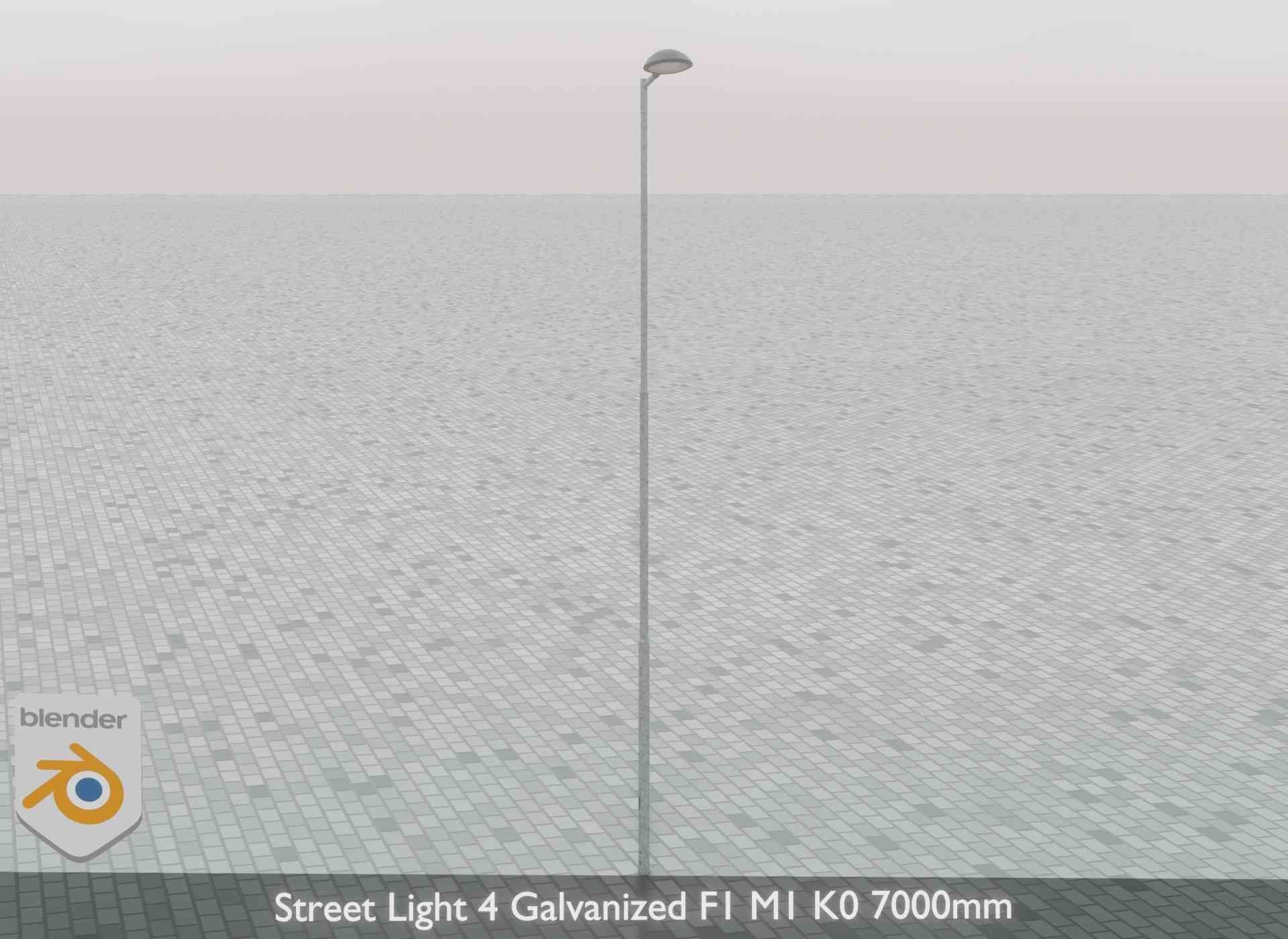 Street Light 4 Galvanized F1 M1 K0 7000mm Low-poly 3D model_68