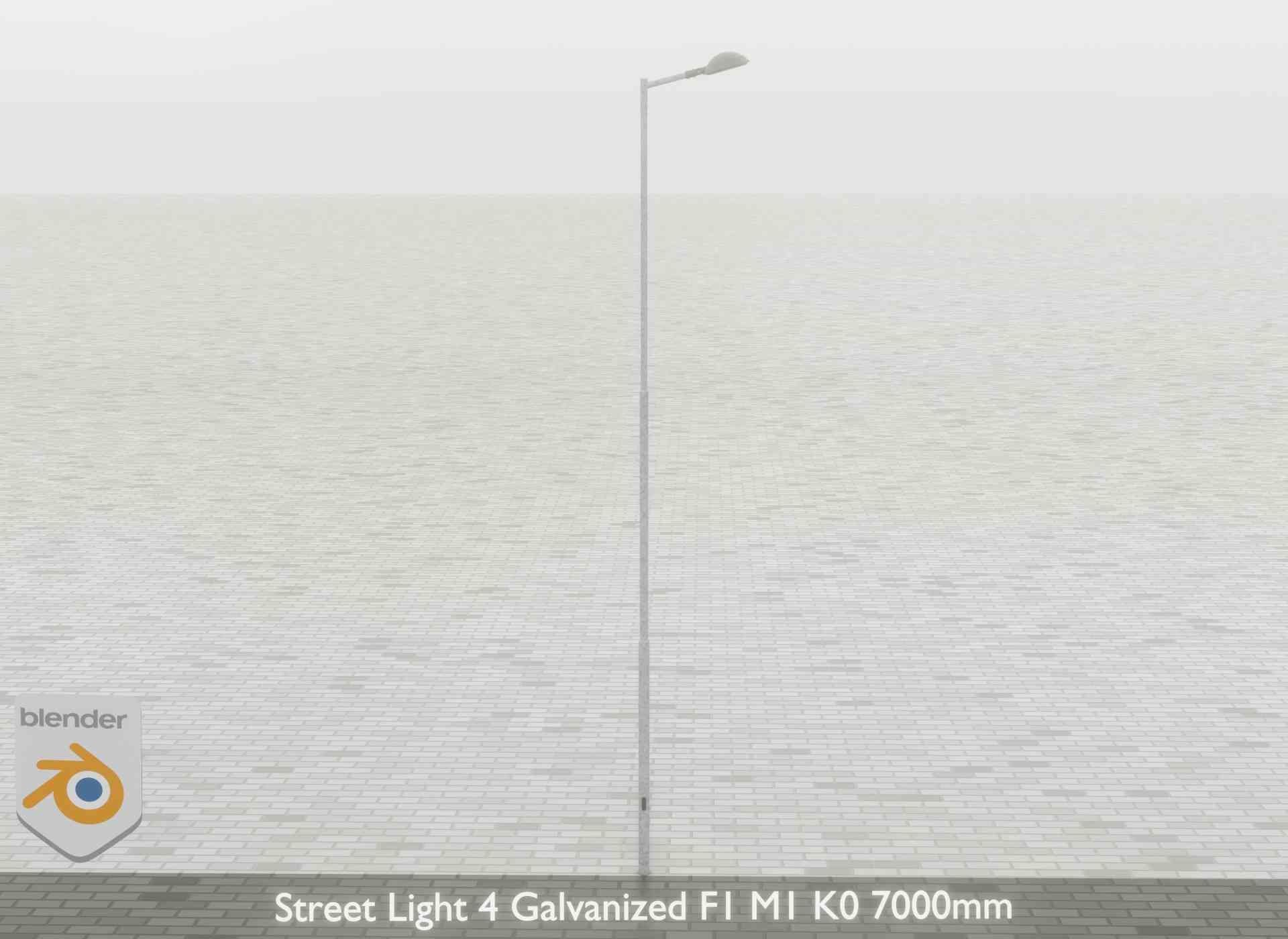 Street Light 4 Galvanized F1 M1 K0 7000mm Low-poly 3D model_60