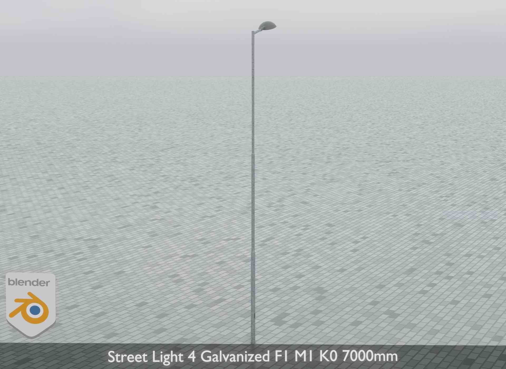 Street Light 4 Galvanized F1 M1 K0 7000mm Low-poly 3D model_14