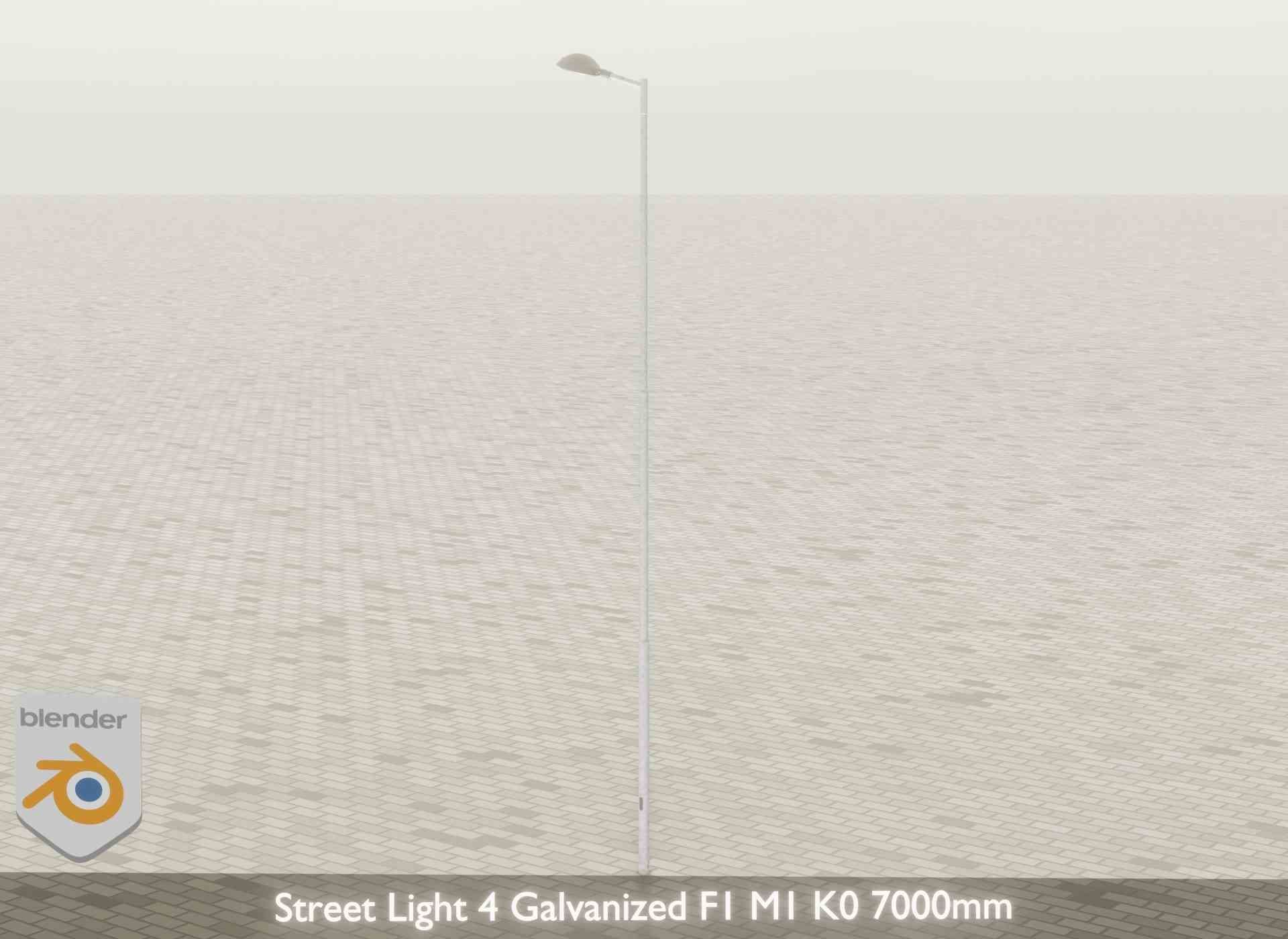 Street Light 4 Galvanized F1 M1 K0 7000mm Low-poly 3D model_44