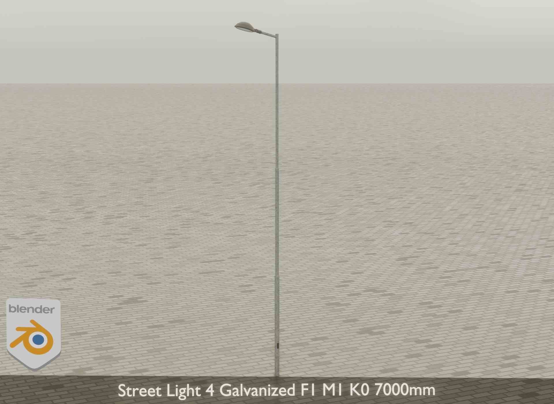 Street Light 4 Galvanized F1 M1 K0 7000mm Low-poly 3D model_37