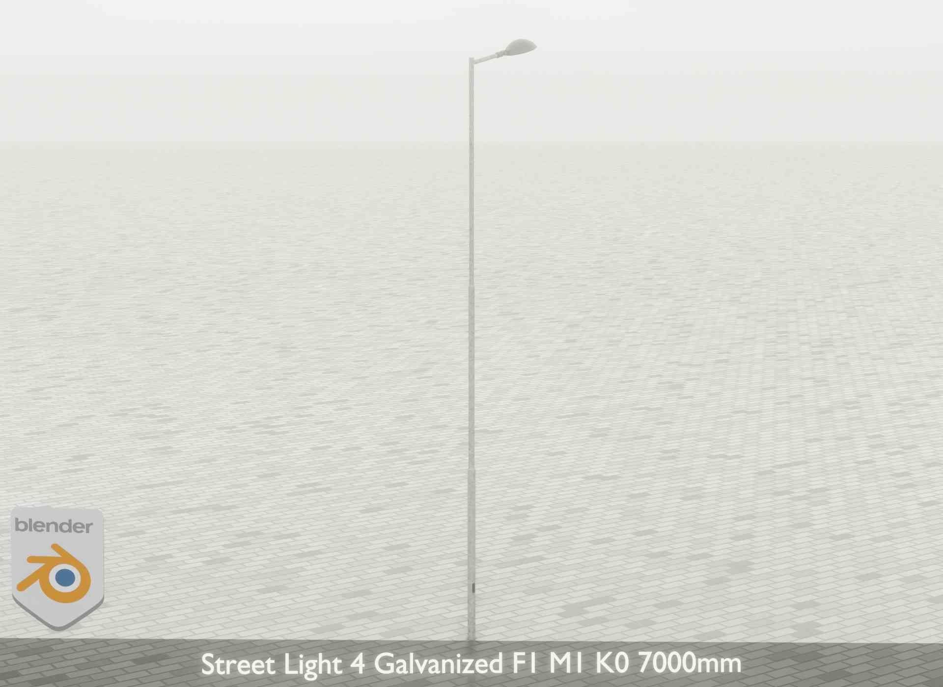 Street Light 4 Galvanized F1 M1 K0 7000mm Low-poly 3D model_56