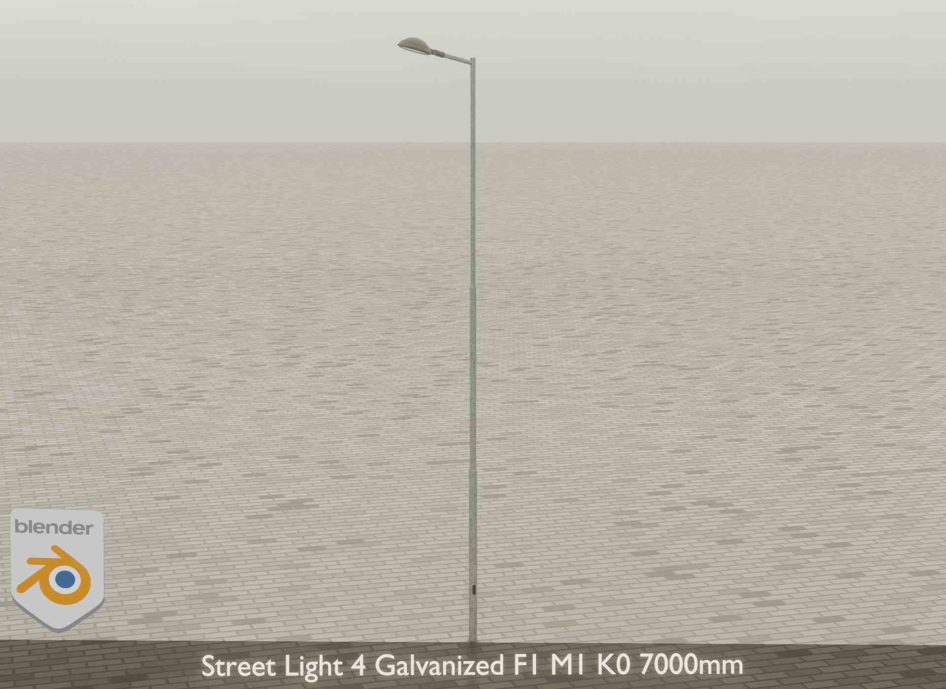 Street Light 4 Galvanized F1 M1 K0 7000mm Low-poly 3D model_38