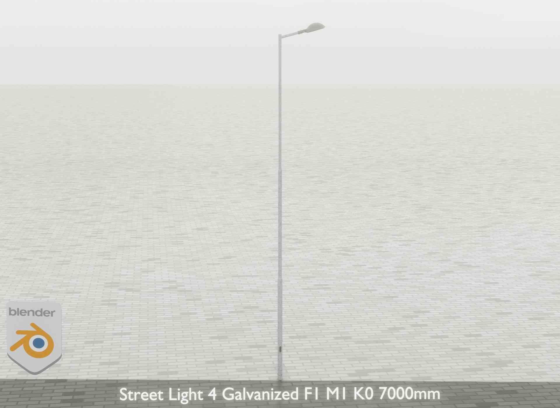 Street Light 4 Galvanized F1 M1 K0 7000mm Low-poly 3D model_59