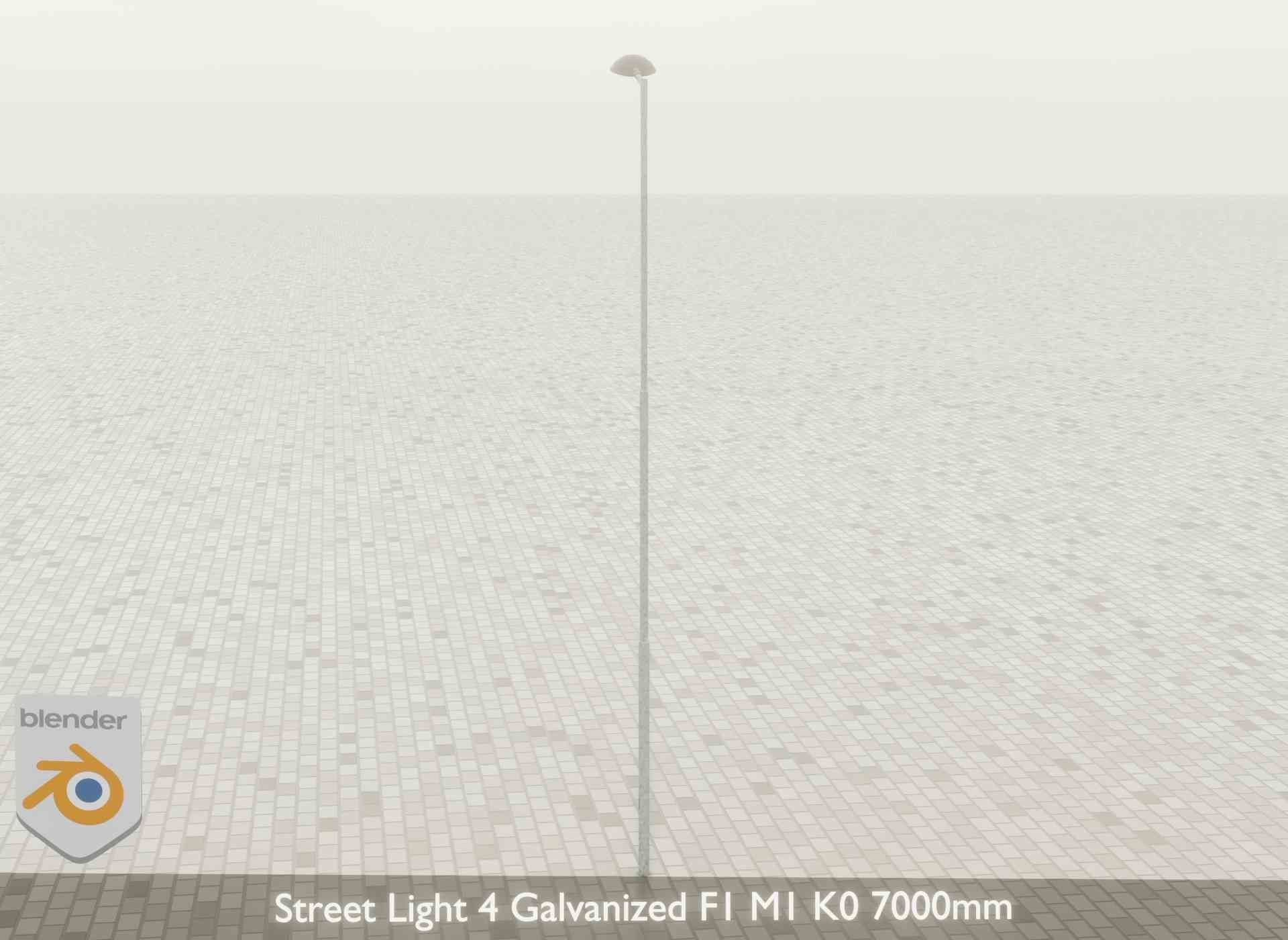 Street Light 4 Galvanized F1 M1 K0 7000mm Low-poly 3D model_49