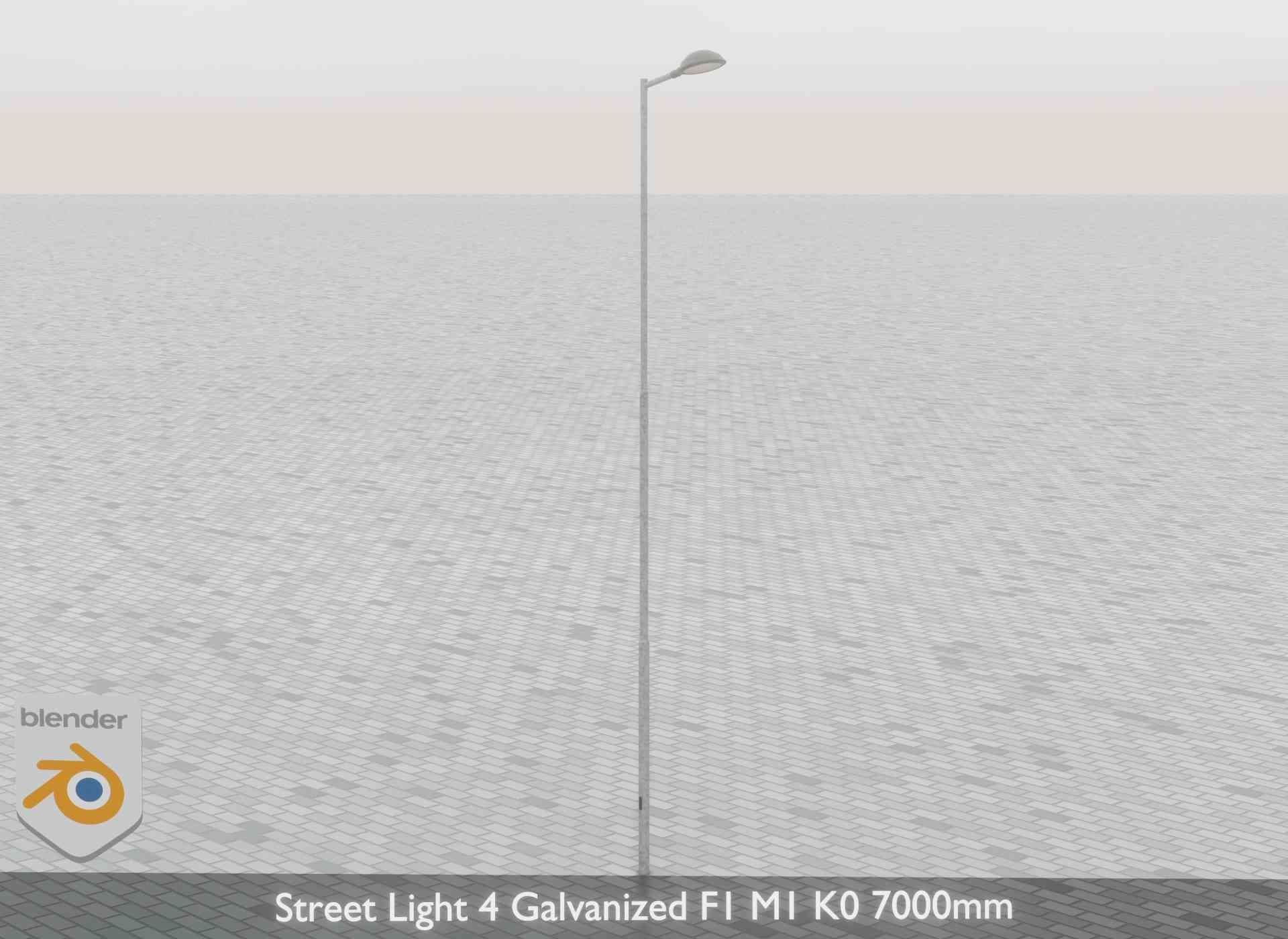 Street Light 4 Galvanized F1 M1 K0 7000mm Low-poly 3D model_65