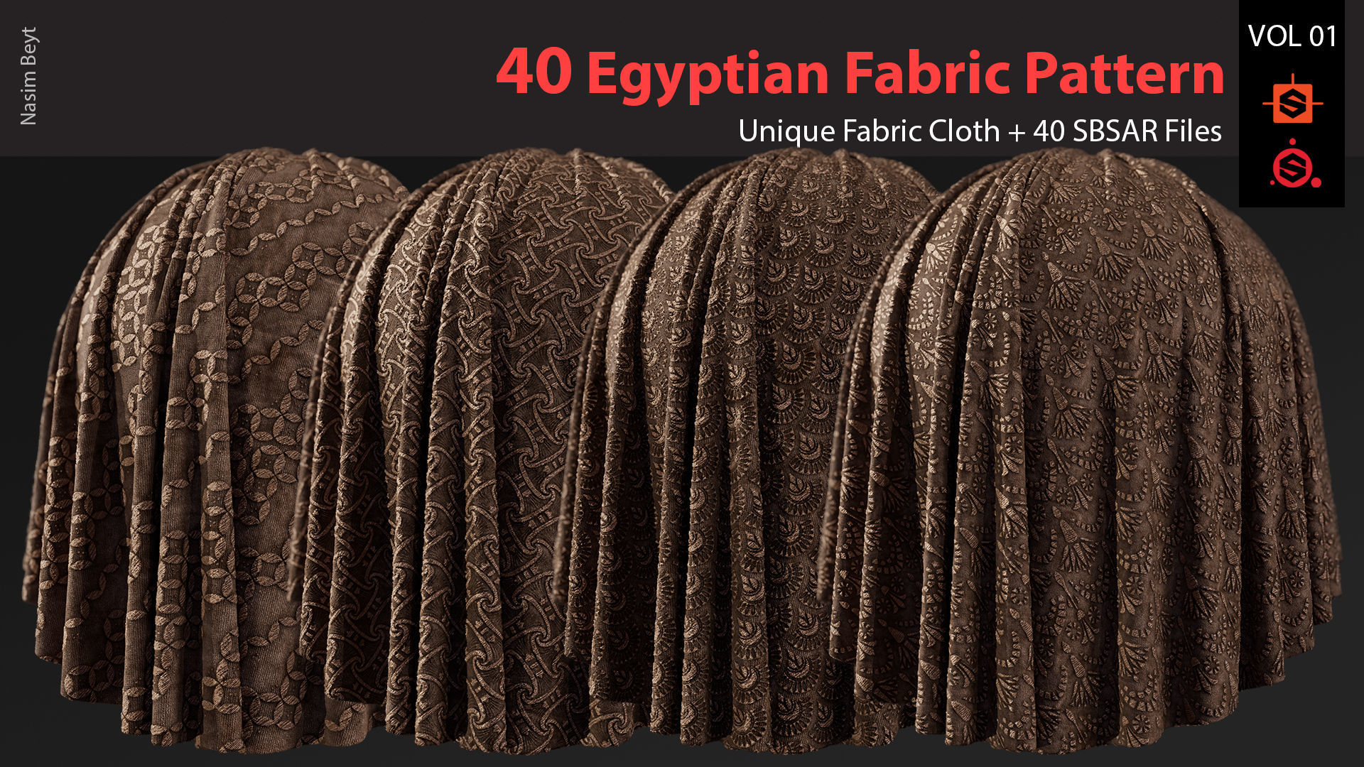 40 Tileable Ancient Fabric Pattern - Egyptian VOL 01 Texture_2