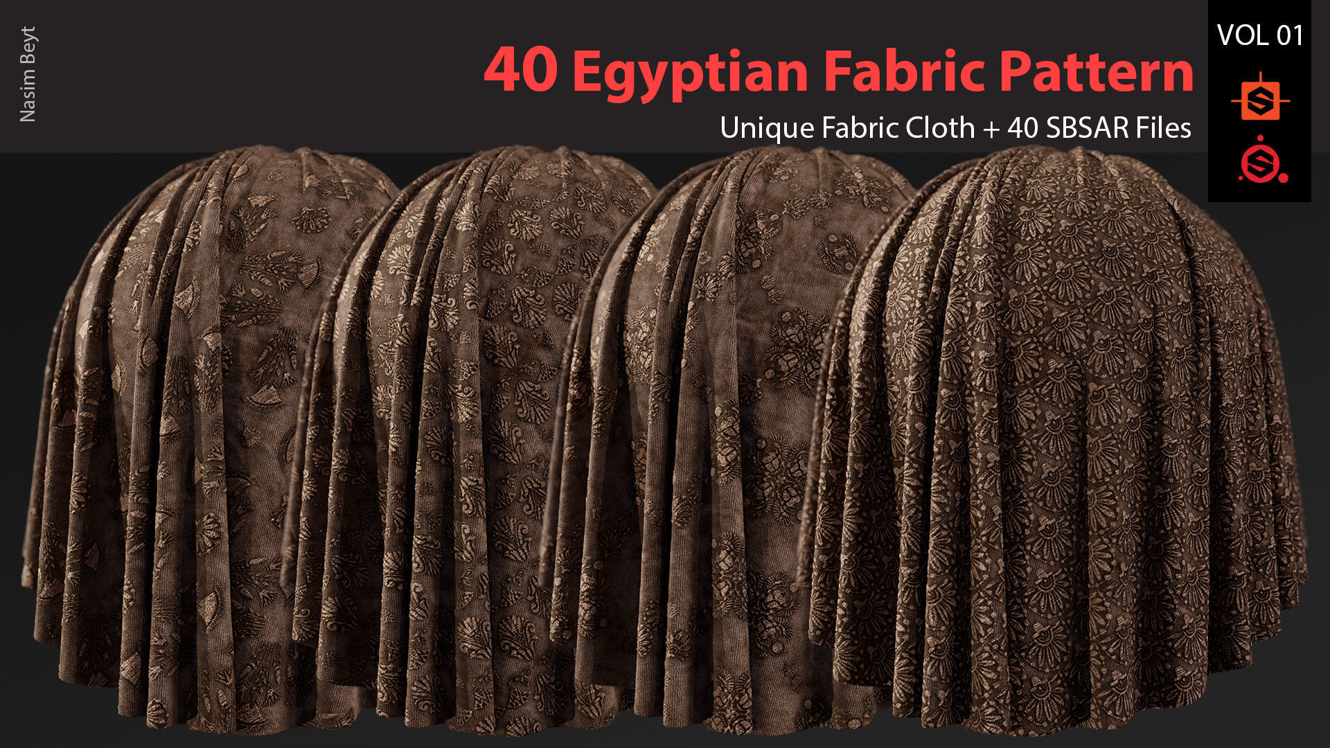 40 Tileable Ancient Fabric Pattern - Egyptian VOL 01 Texture_8