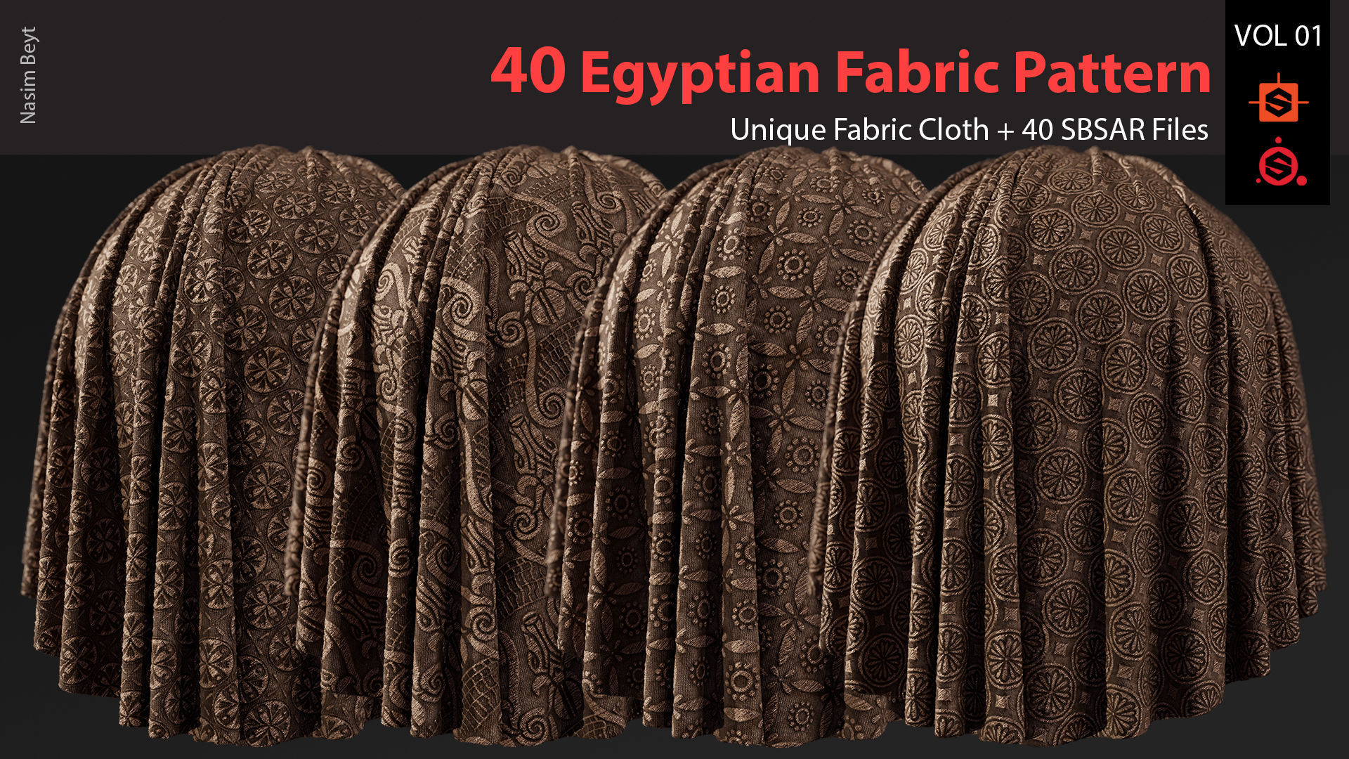 40 Tileable Ancient Fabric Pattern - Egyptian VOL 01 Texture_4