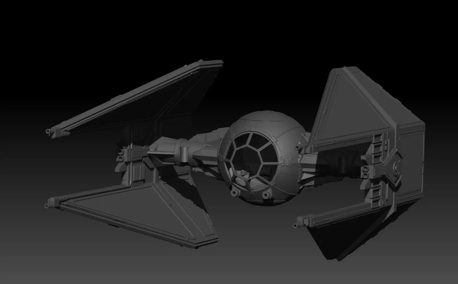 Tie Interceptor 6 inch Scale Vehicle Star Fighter 3D print model_0