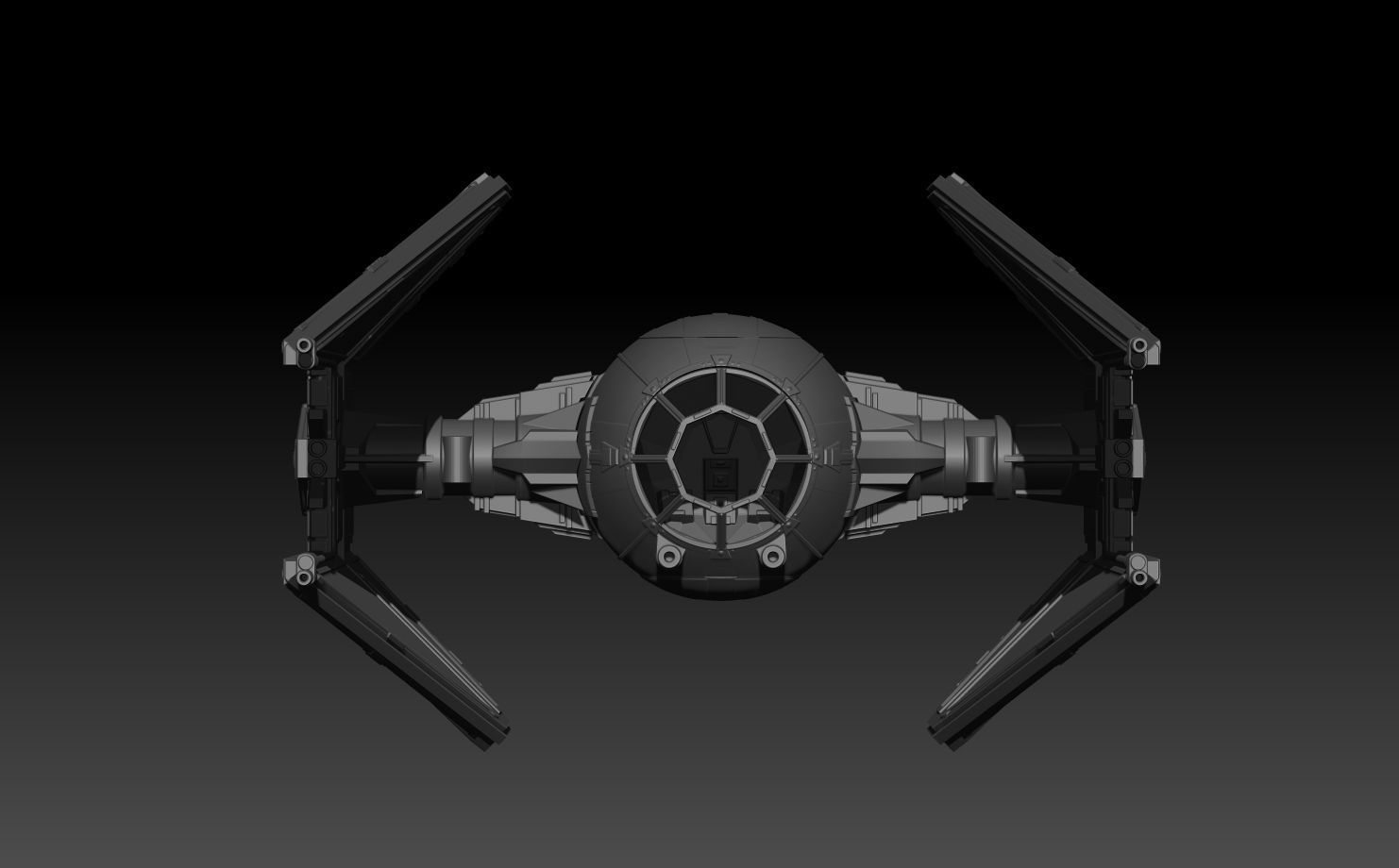 Tie Interceptor 6 inch Scale Vehicle Star Fighter 3D print model_2