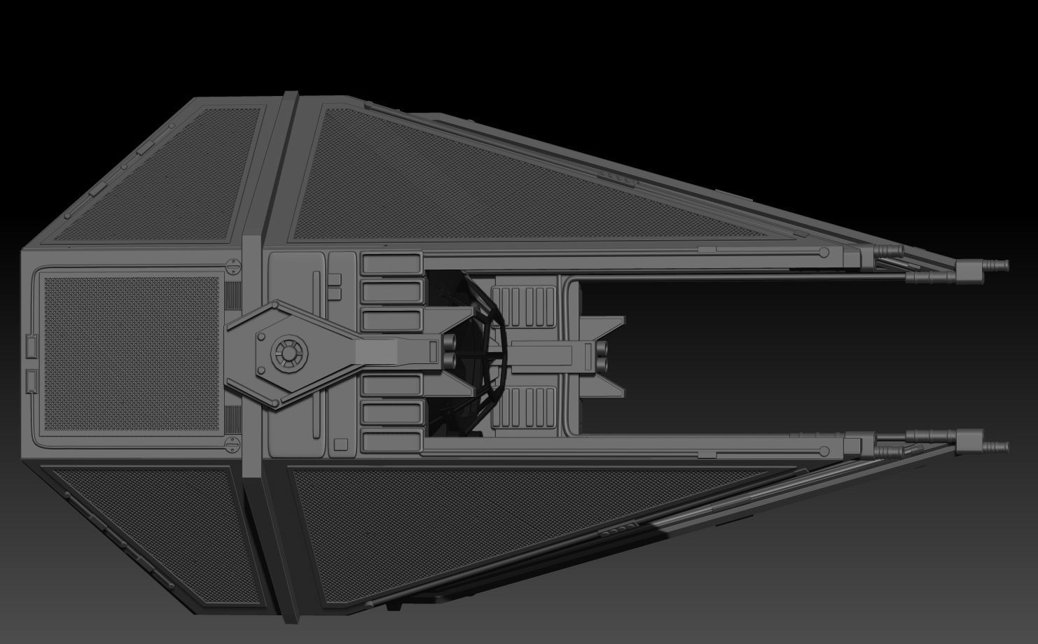 Tie Interceptor 6 inch Scale Vehicle Star Fighter 3D print model_5