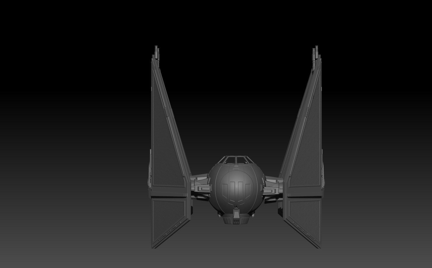 Tie Interceptor 6 inch Scale Vehicle Star Fighter 3D print model_4