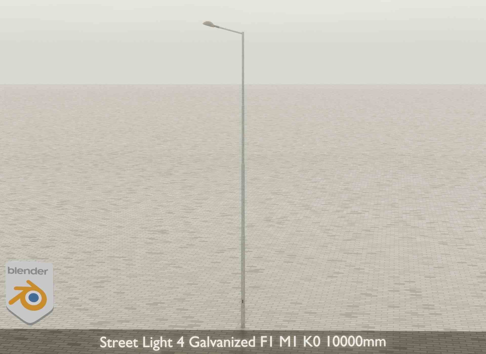 Street Light 4 Galvanized F1 M1 K0 10000mm Low-poly 3D model_43