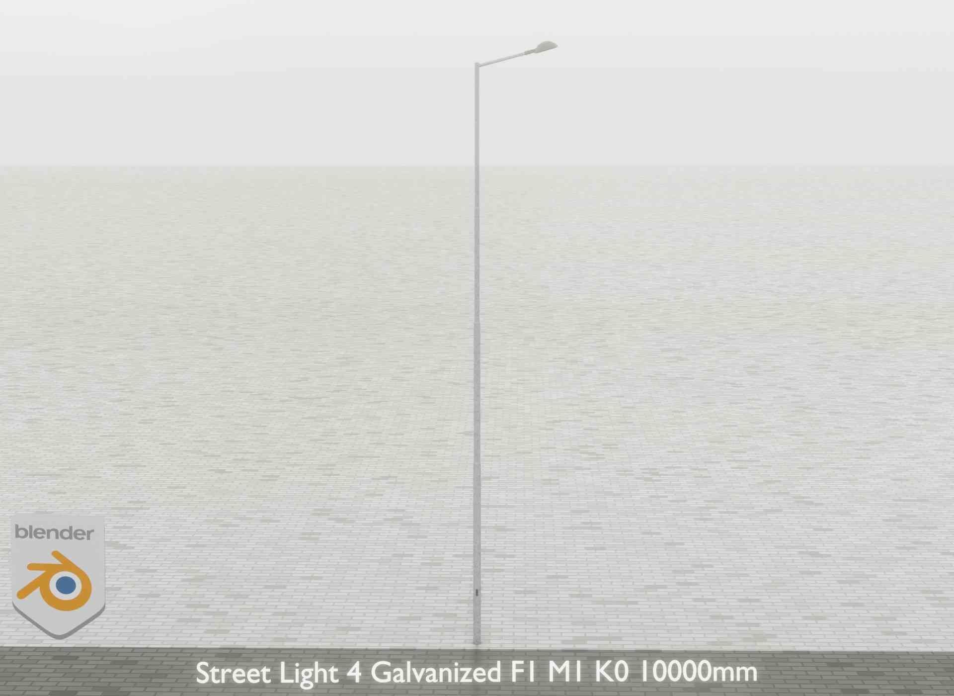 Street Light 4 Galvanized F1 M1 K0 10000mm Low-poly 3D model_62