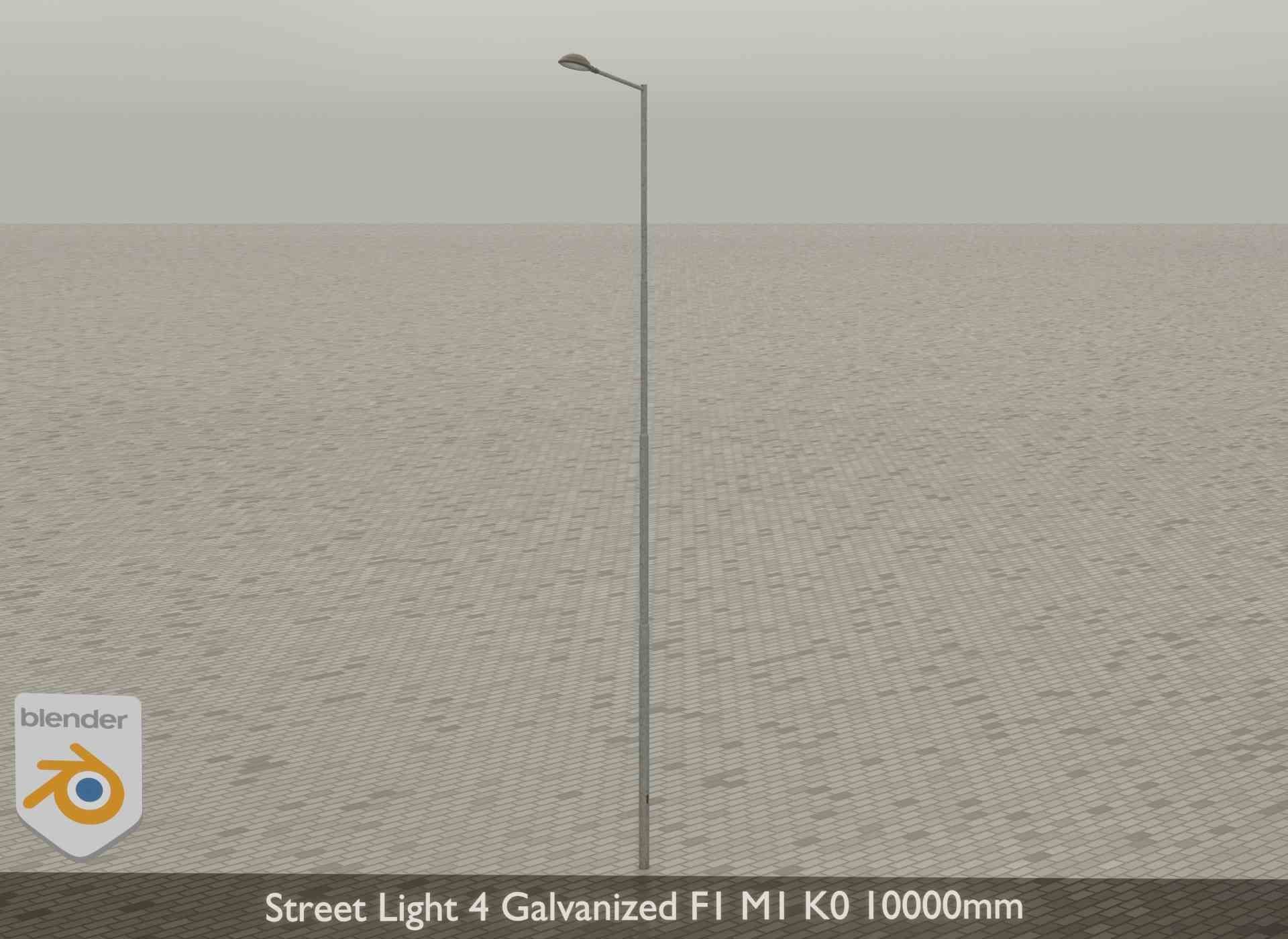 Street Light 4 Galvanized F1 M1 K0 10000mm Low-poly 3D model_37