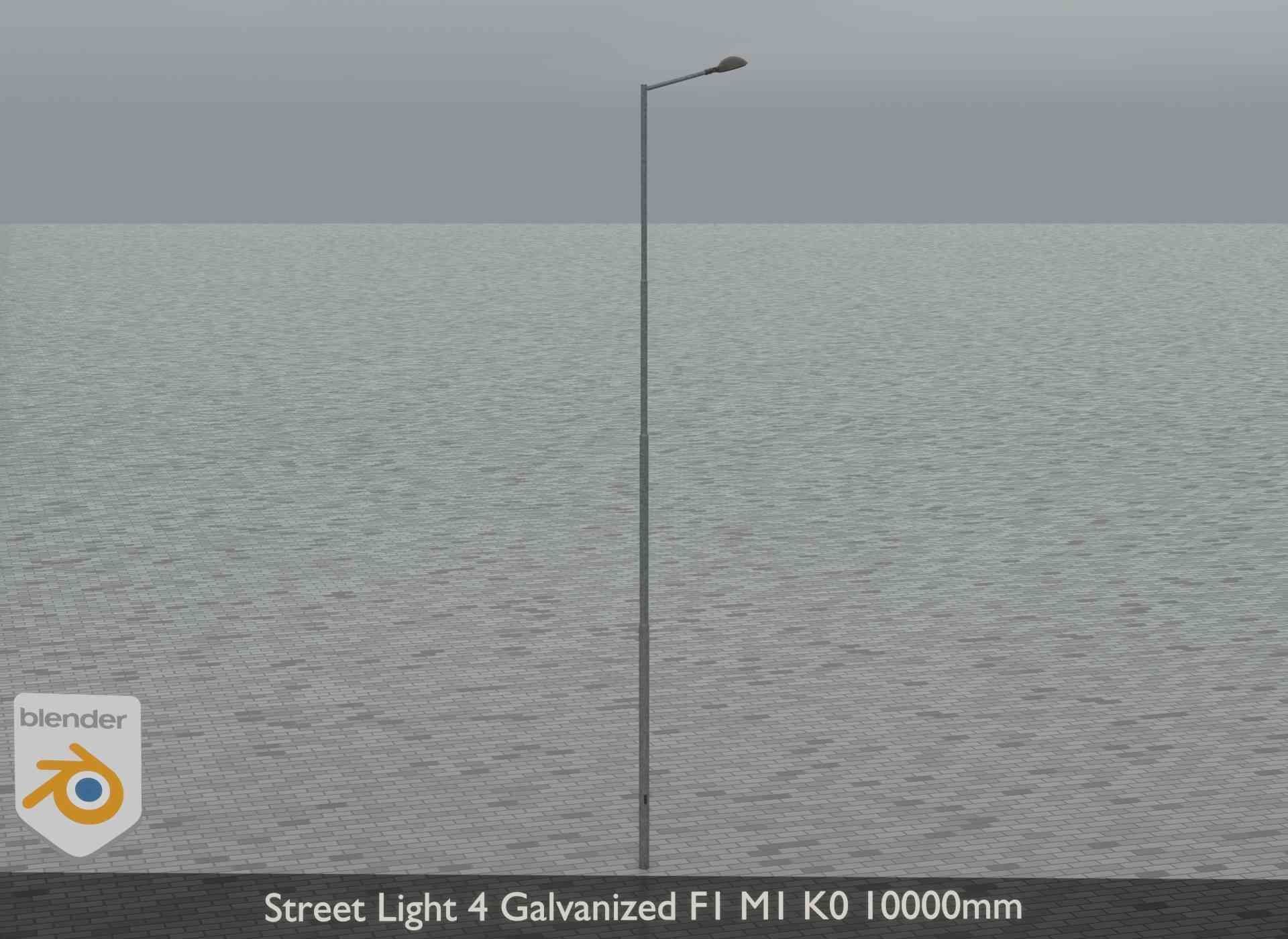 Street Light 4 Galvanized F1 M1 K0 10000mm Low-poly 3D model_20