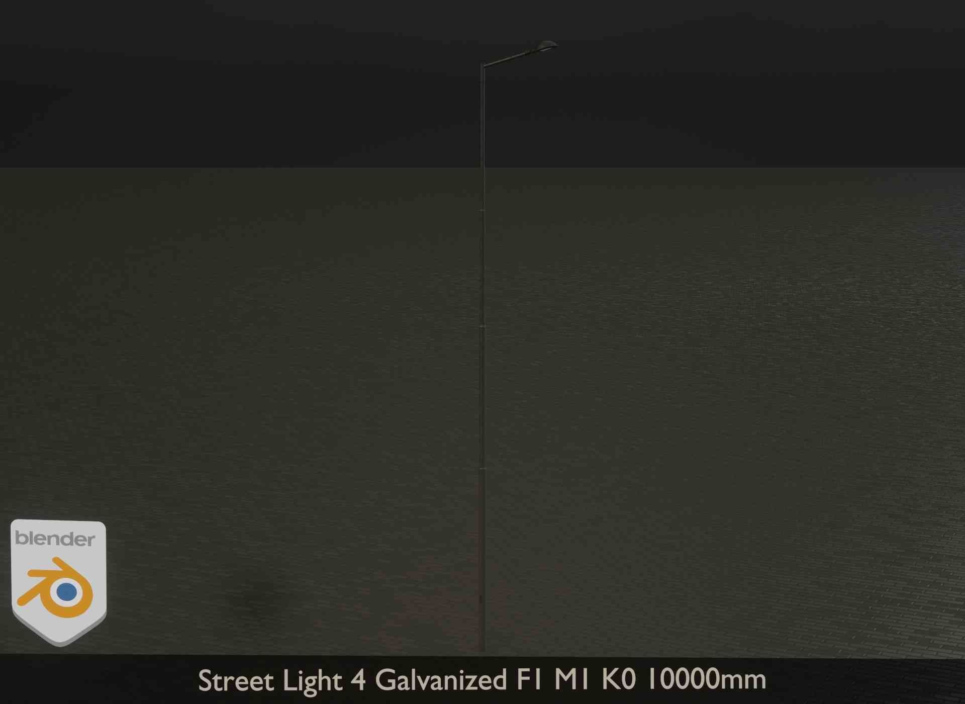 Street Light 4 Galvanized F1 M1 K0 10000mm Low-poly 3D model_25