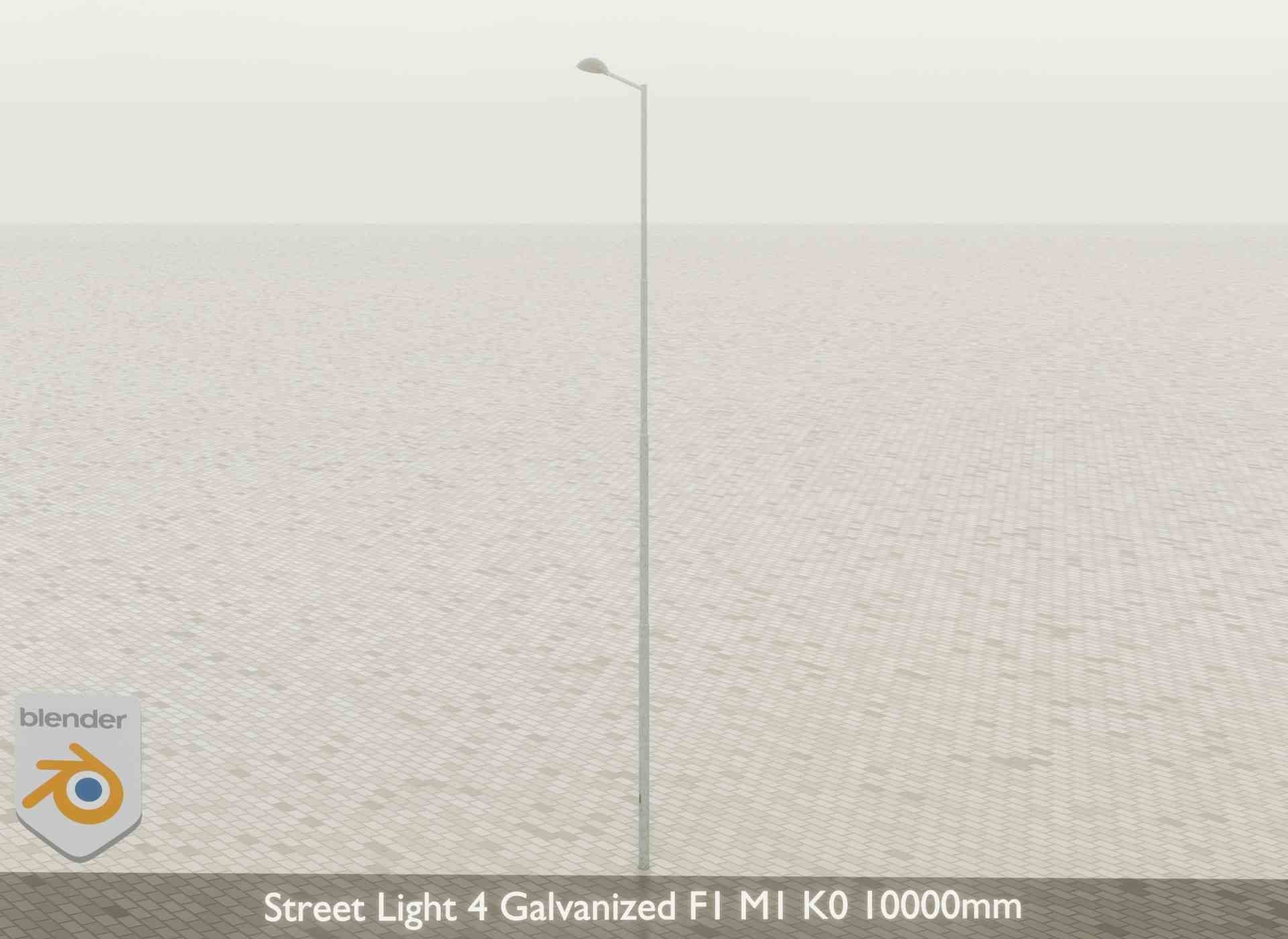Street Light 4 Galvanized F1 M1 K0 10000mm Low-poly 3D model_48