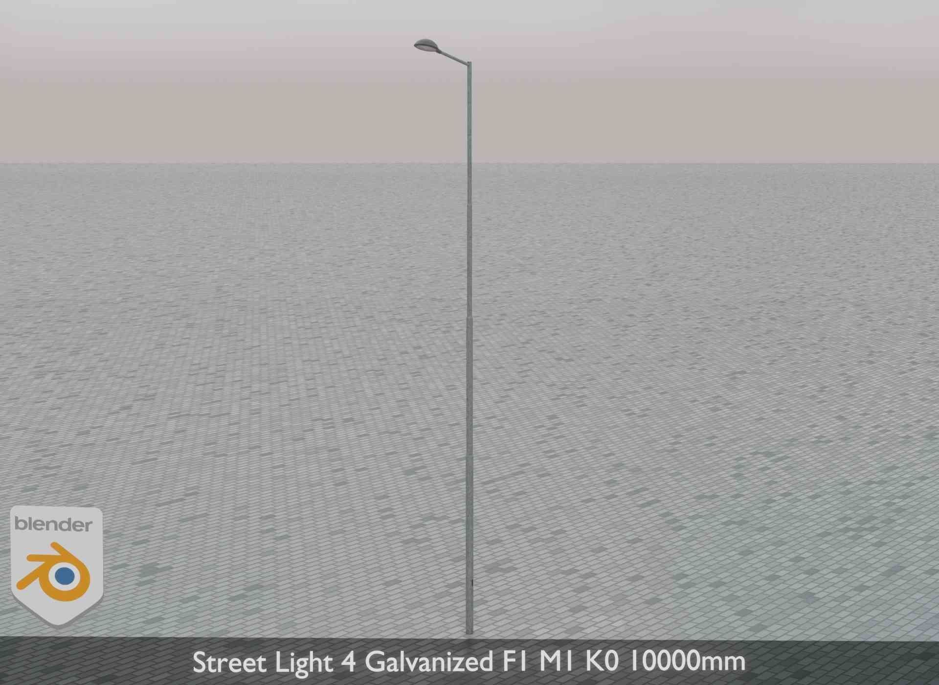 Street Light 4 Galvanized F1 M1 K0 10000mm Low-poly 3D model_76