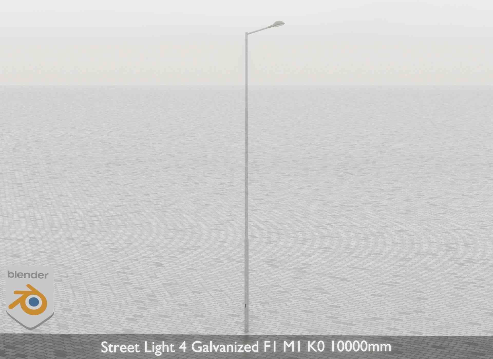Street Light 4 Galvanized F1 M1 K0 10000mm Low-poly 3D model_65