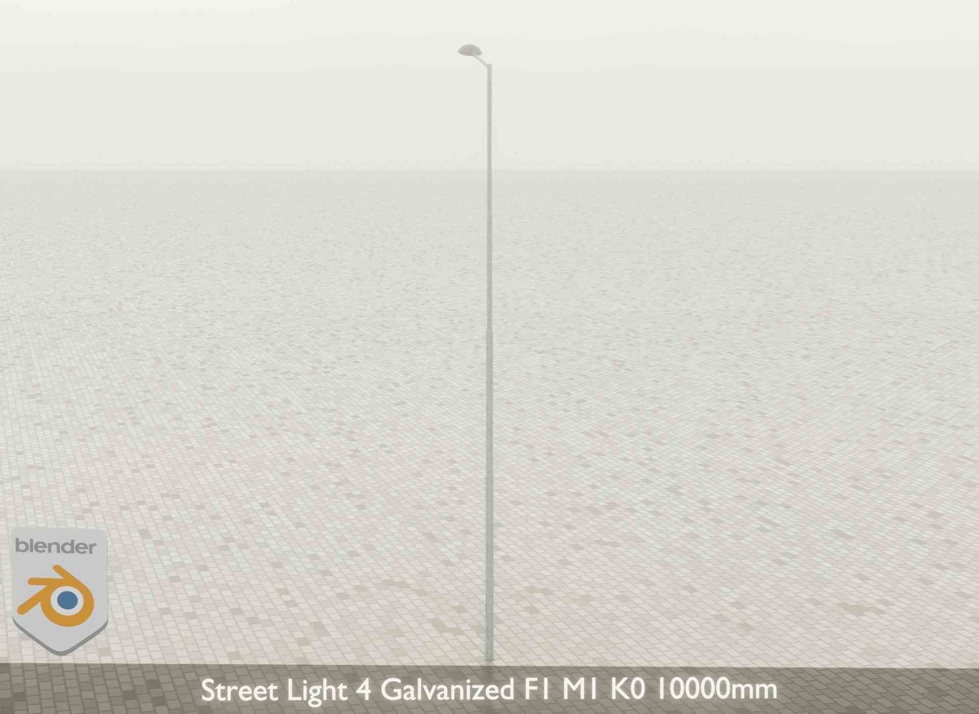 Street Light 4 Galvanized F1 M1 K0 10000mm Low-poly 3D model_50