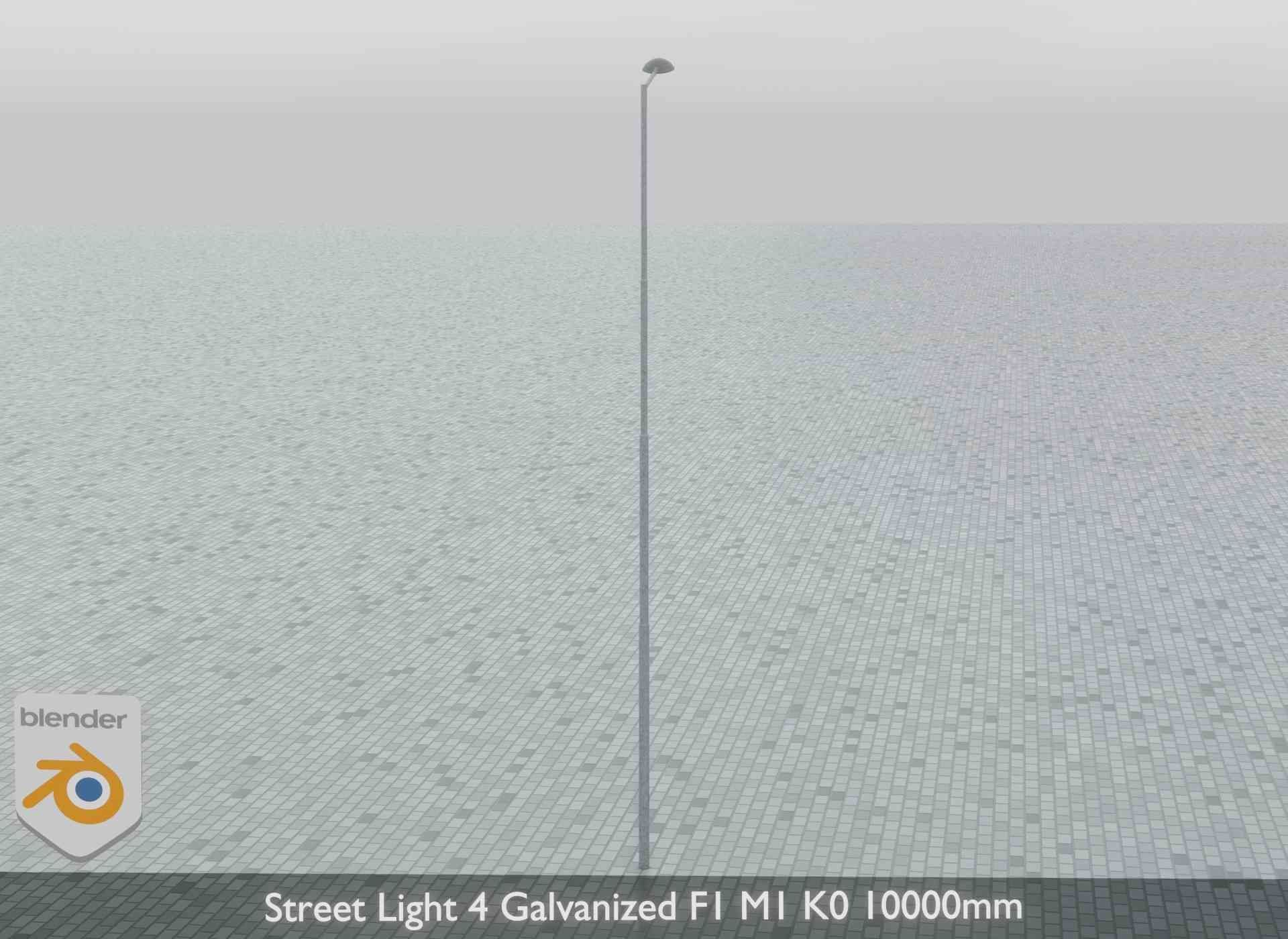 Street Light 4 Galvanized F1 M1 K0 10000mm Low-poly 3D model_13